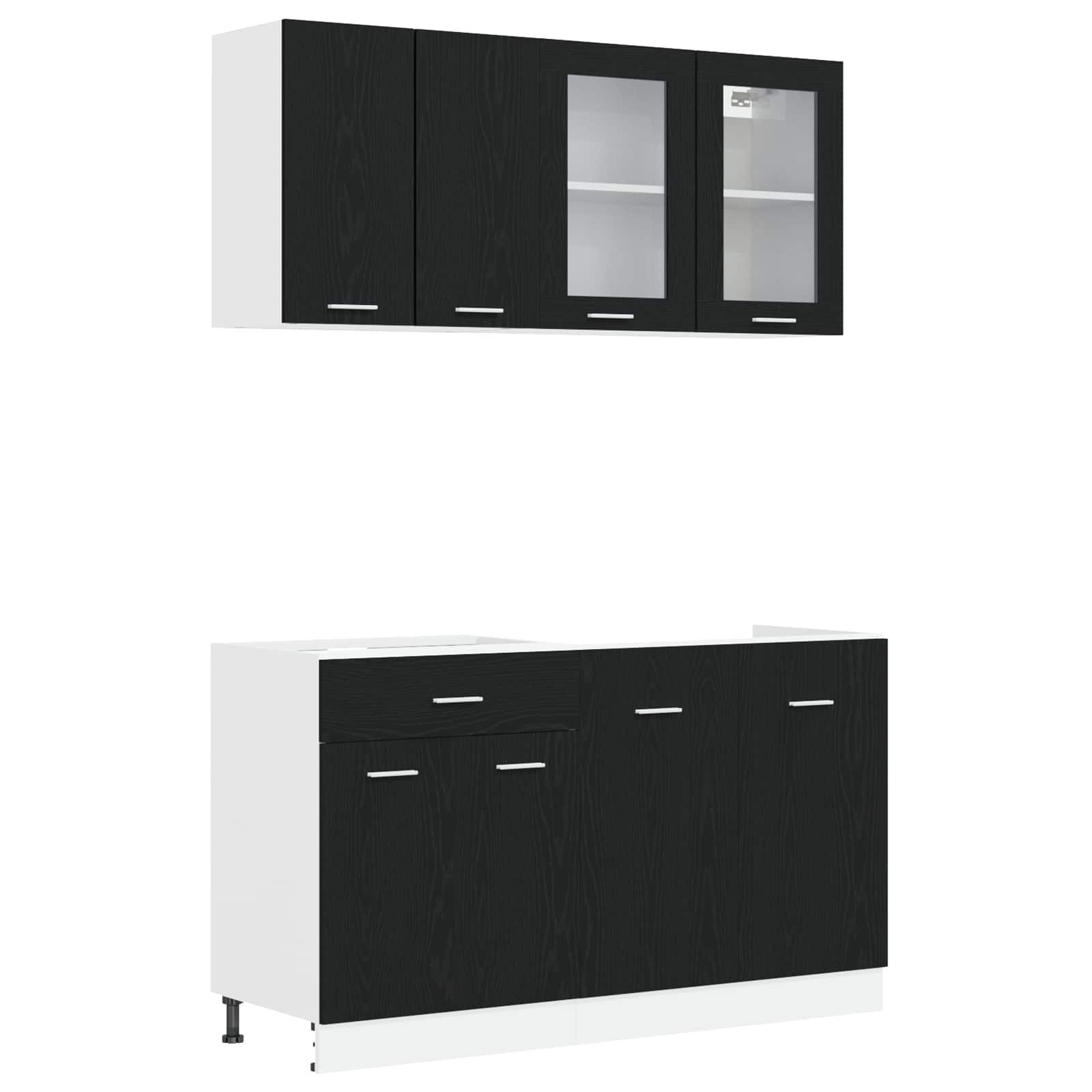 Kitchen Unit Lyon 4 pcs Black Oak Engineered Wood