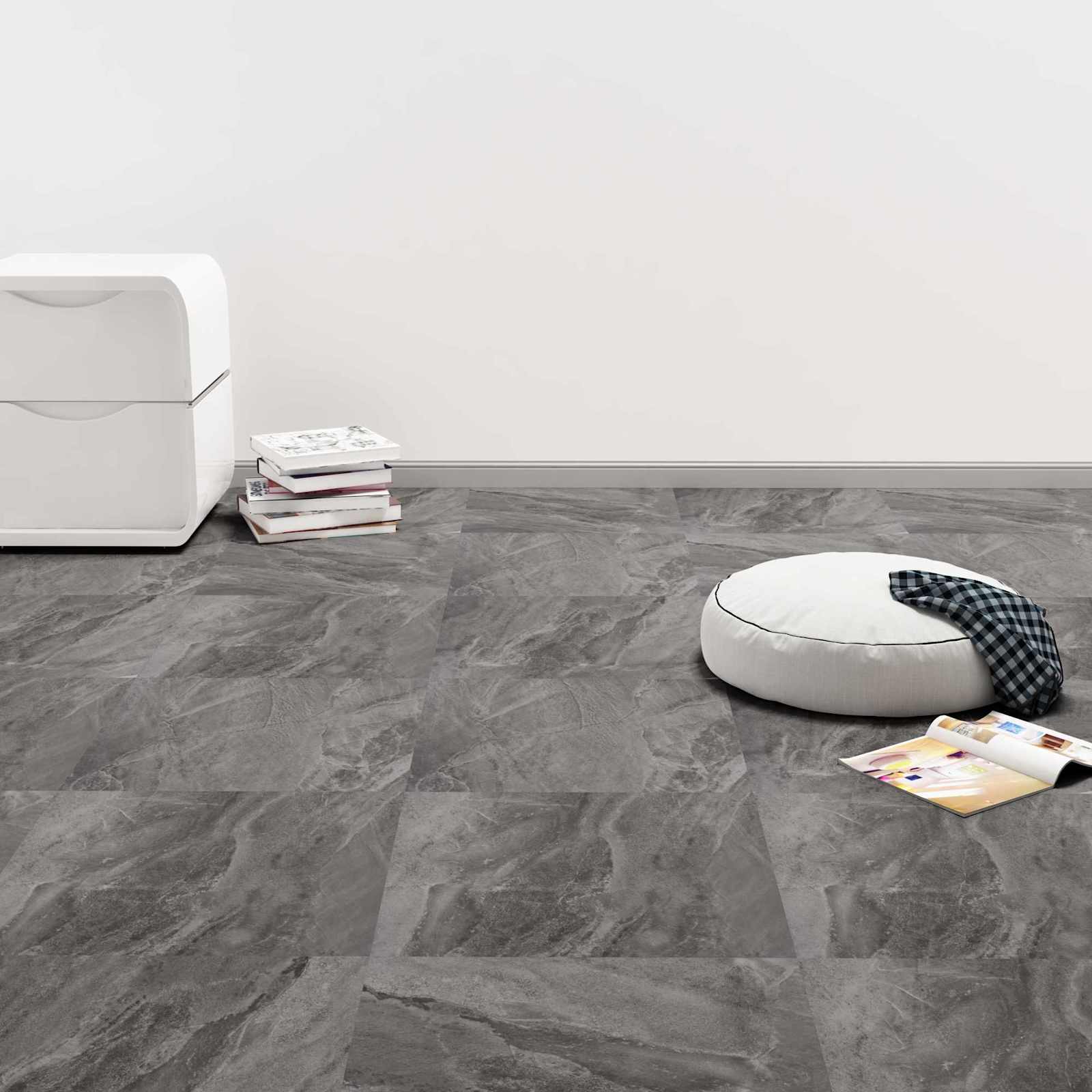 Flooring Planks Black and White 5.11 m² 55 pcs PVC