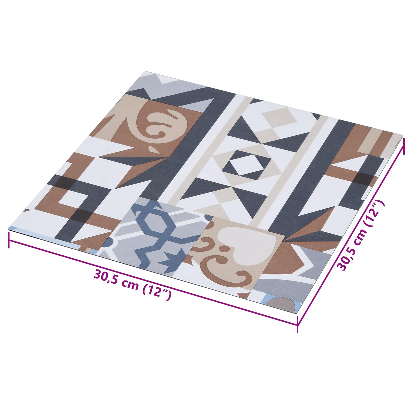 Self-adhesive Flooring Planks Mono Pattern 30.5 x 30.5 cm