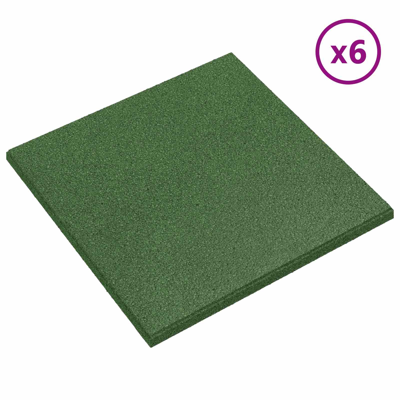 Fall Protection Tiles 6 pcs Green 50 x 50 cm Rubber