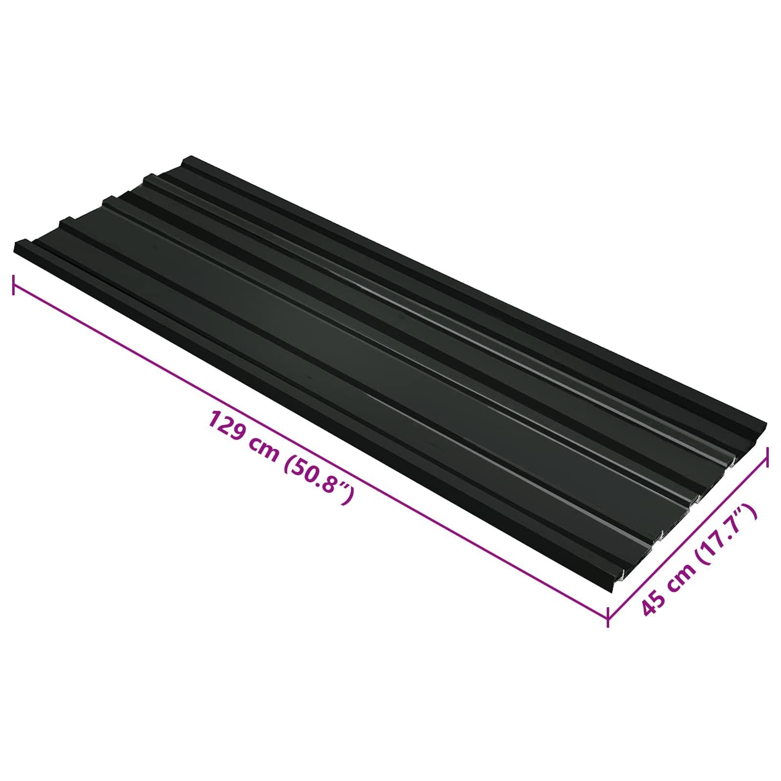 Roof Panel 12 pcs Anthracite 129 x 45 cm Galvanised steel