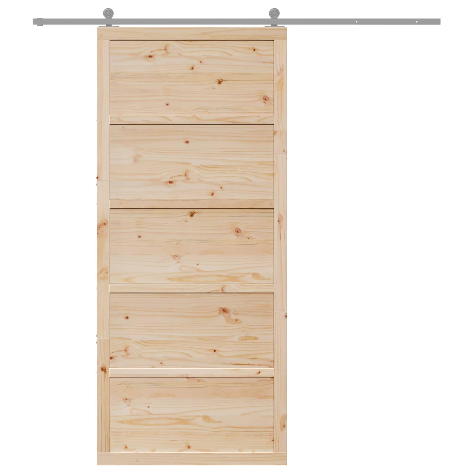 Barn Door Natural 90 x 2,5 x 208 cm Solid Pine Wood
