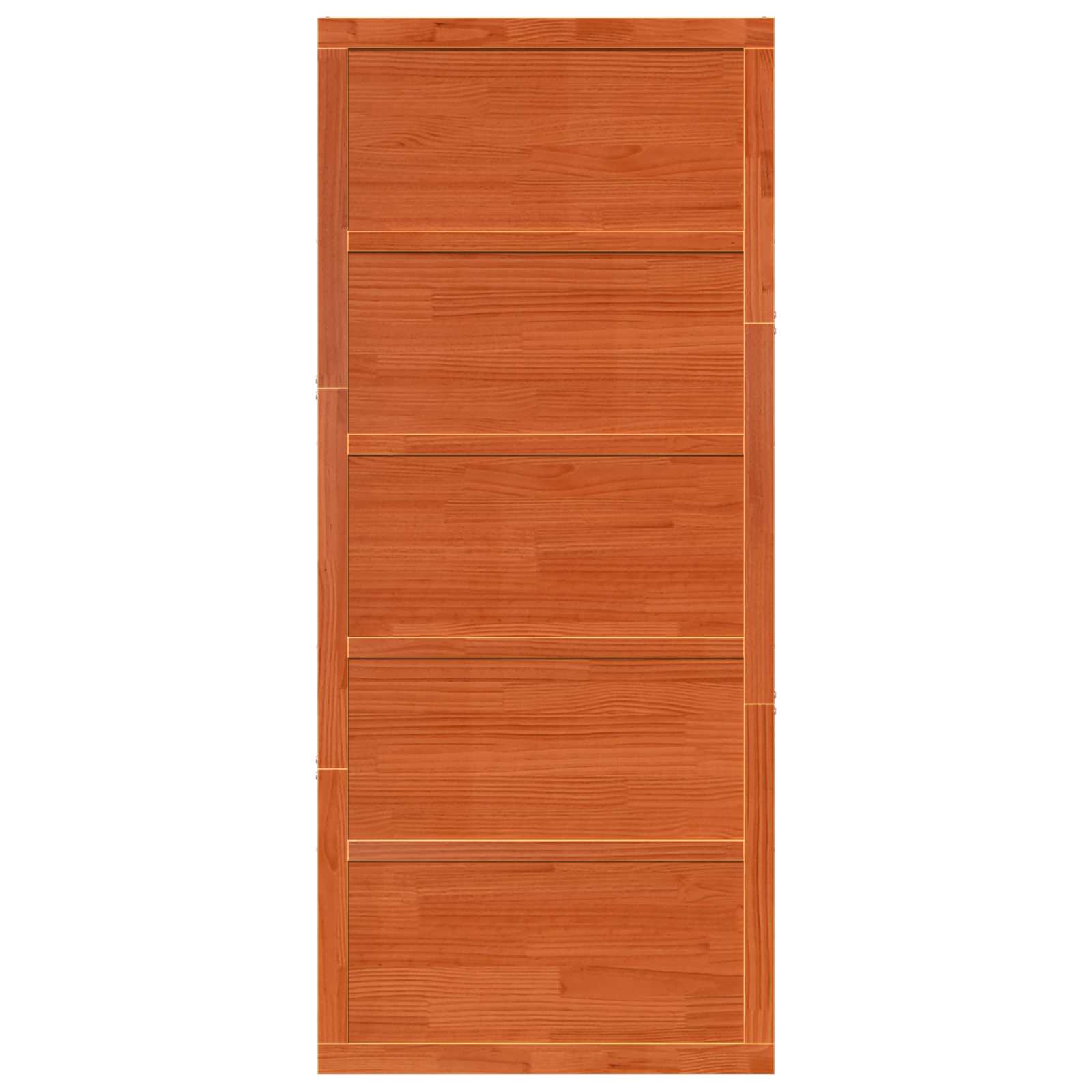 Barn Door Wax Brown 80 x 2,5 x 208 cm Solid Pine Wood