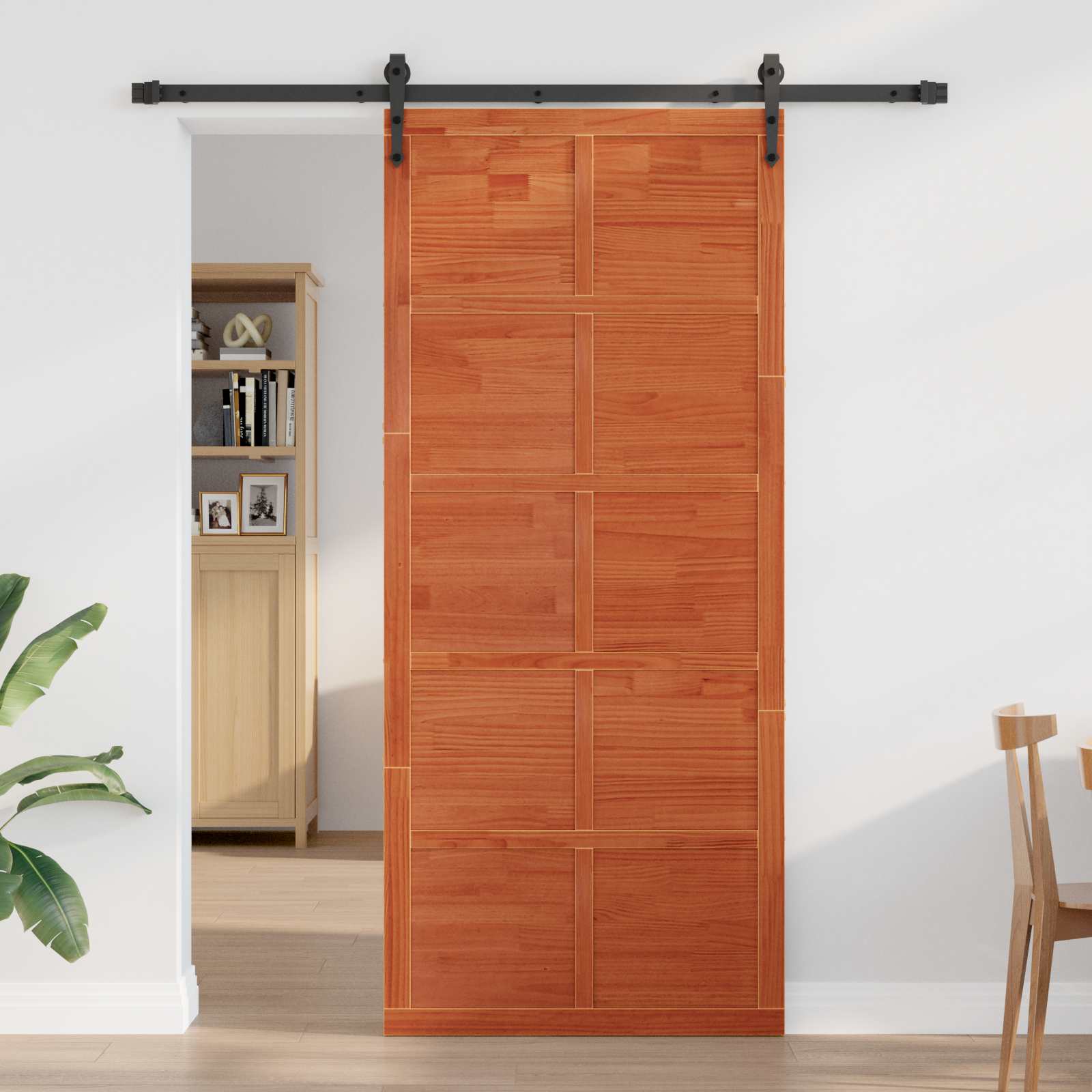 Barn Door Wax brown 100 x 2,5 x 208 cm Solid Pine Wood