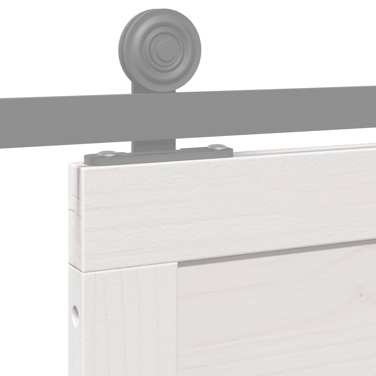 Barn Door 80 x 2,5 x 208 cm Solid Pine Wood White