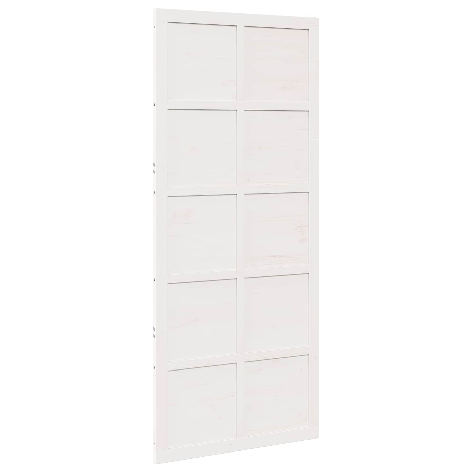 Barn Door 80 x 2,5 x 208 cm Solid Pine Wood White