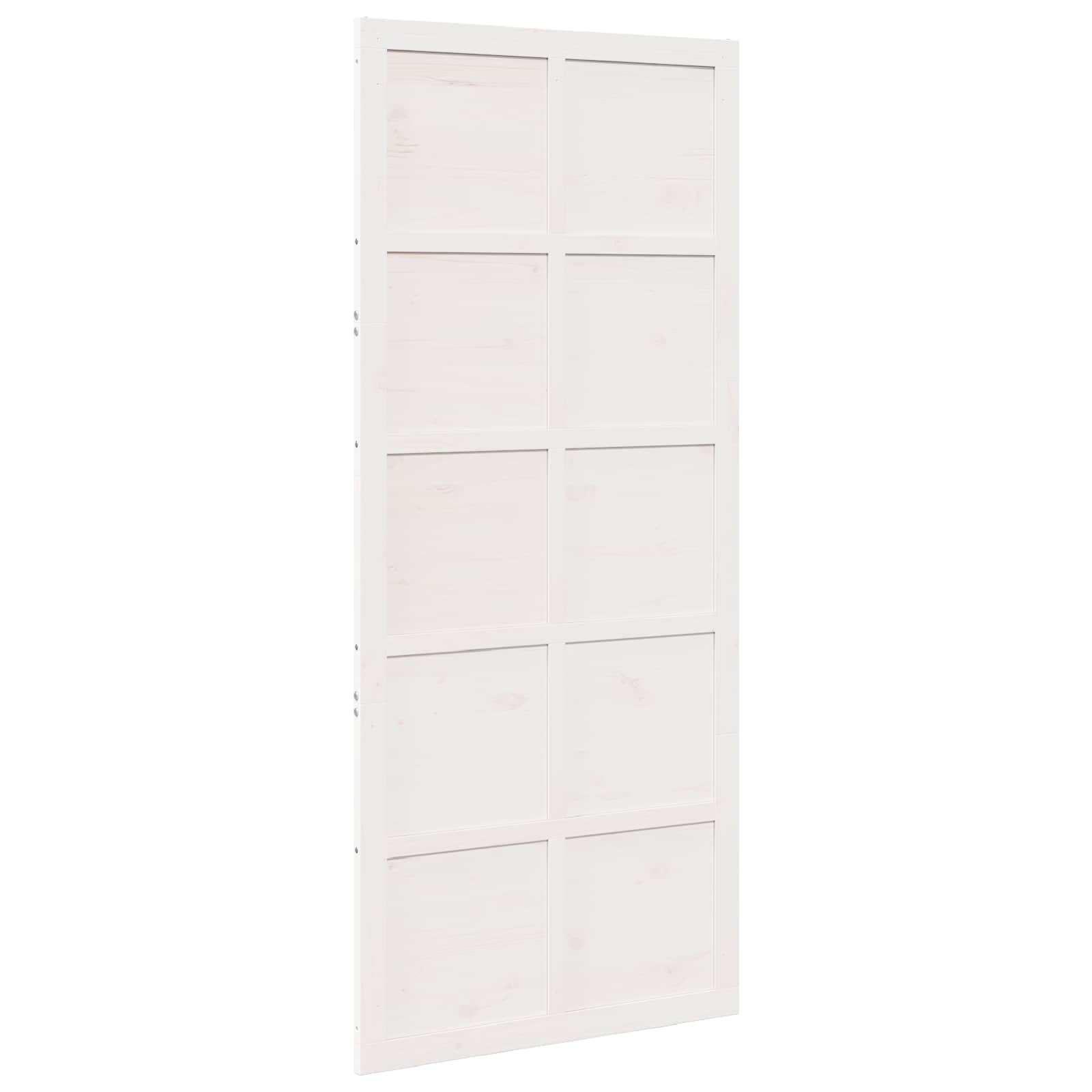 Barn Door 80 x 2,5 x 208 cm Solid Pine Wood White