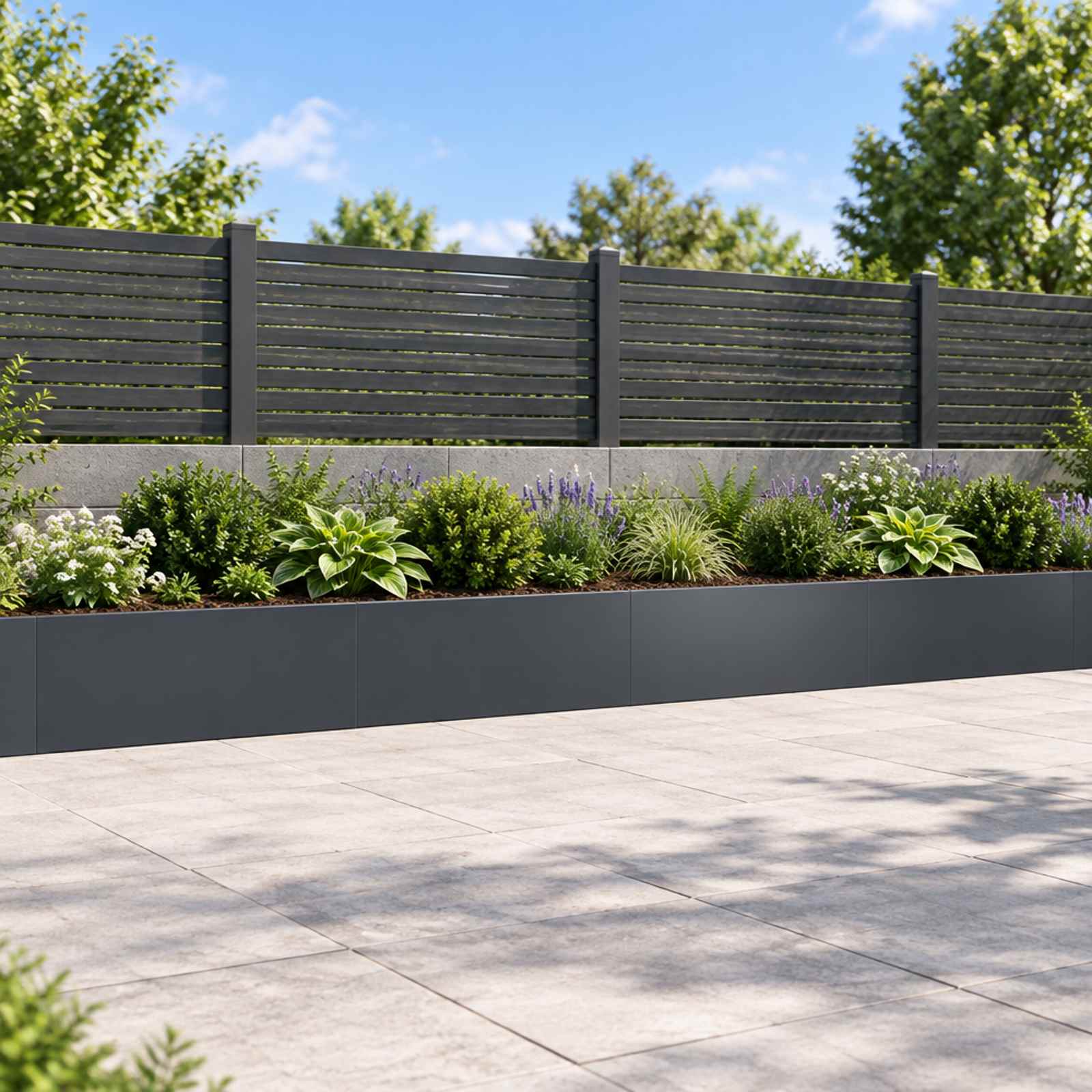 Retaining Wall 4 pcs 100 x 12 x 30 cm Steel Anthracite