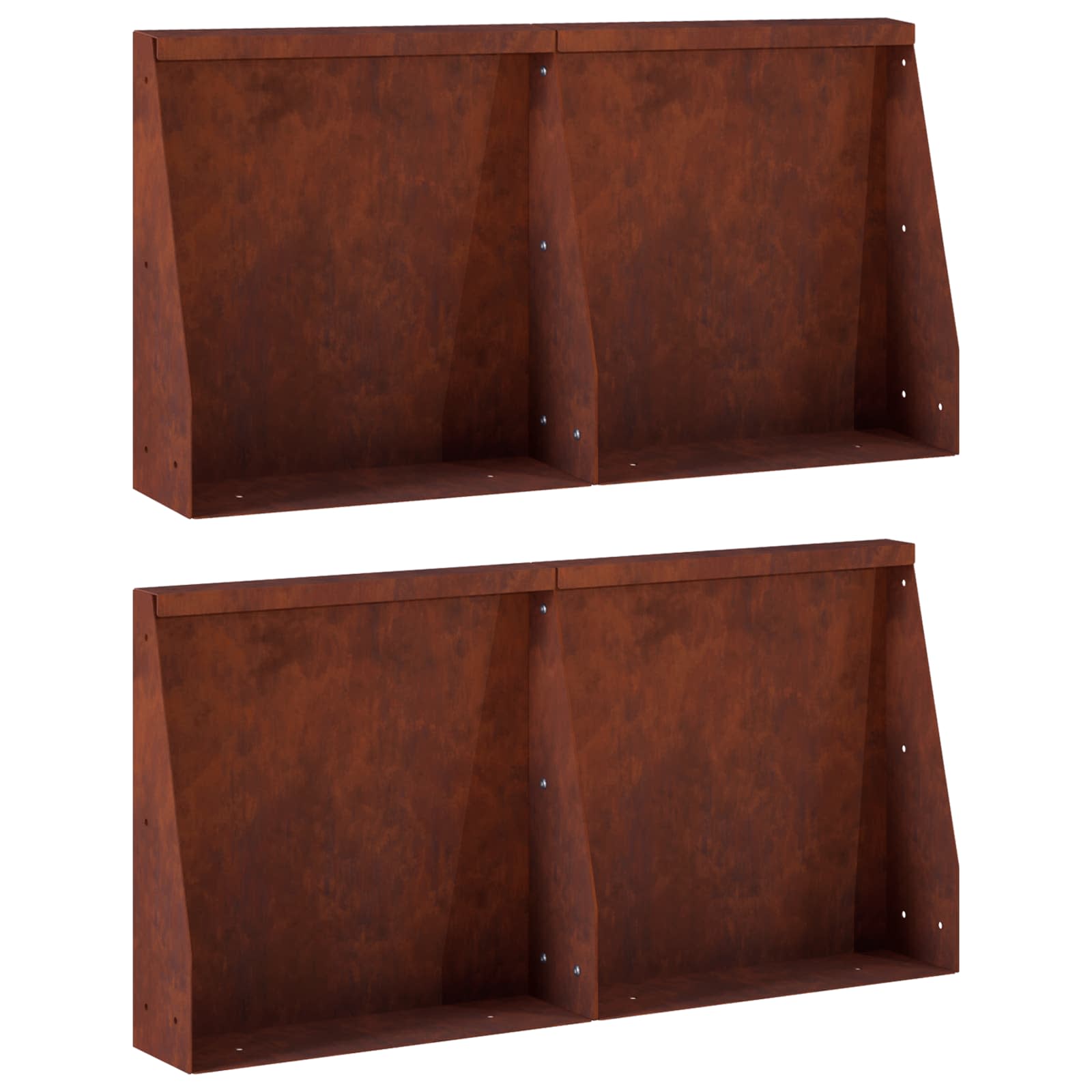 Retaining Wall 4 pcs 40 x 12 x 50 cm Weathering Steel Rusty