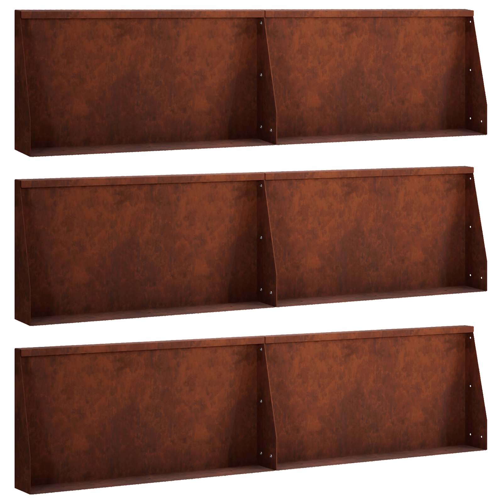 Retaining Wall 6 pcs 80 x 12 x 30 cm Weathering Steel Rusty