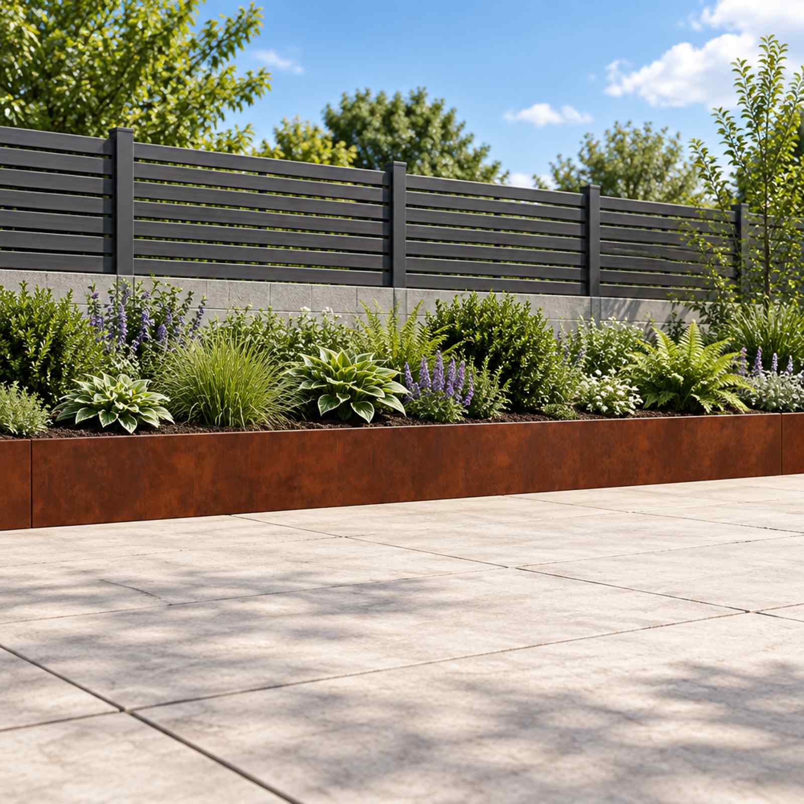 Retaining Wall 6 pcs 80 x 12 x 30 cm Weathering Steel Rusty