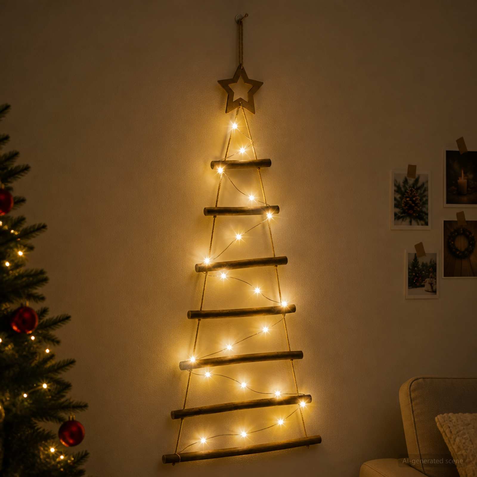 Hanging Christmas Tree 90 cm 30 LEDs Warm White