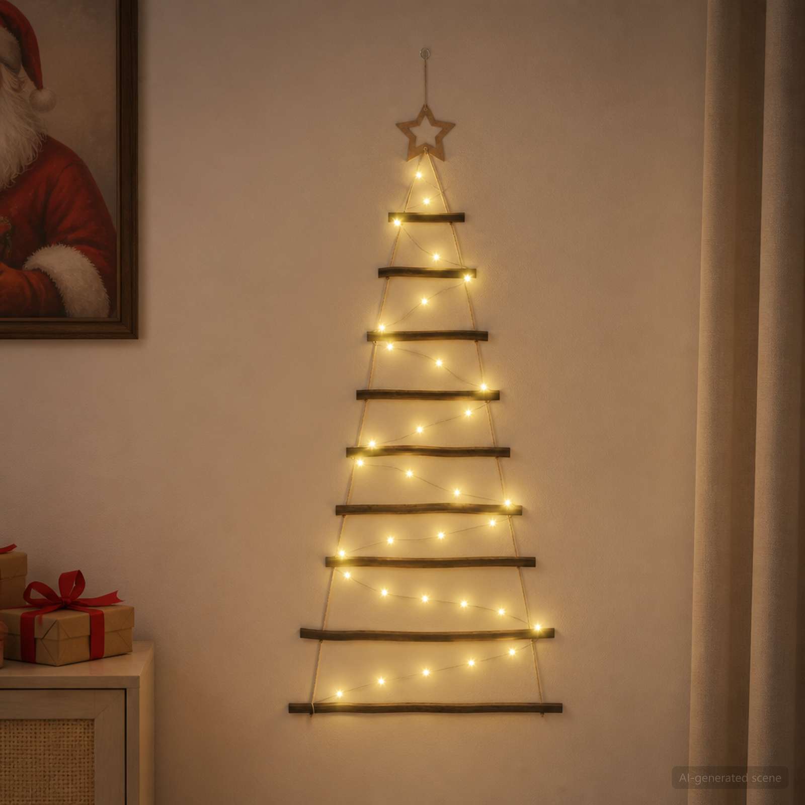 Hanging Christmas Tree 120 cm 50 LEDs Warm White