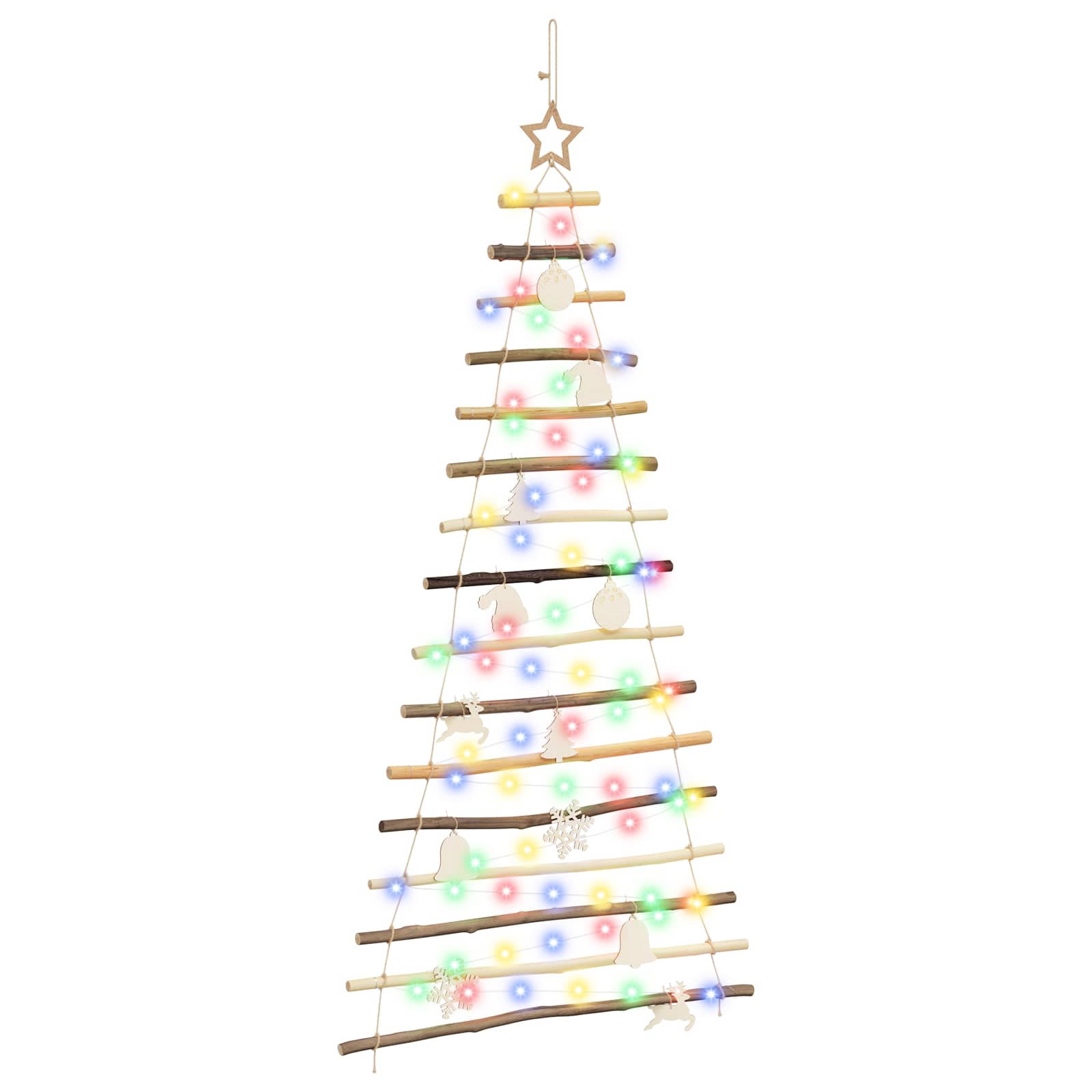Hanging Christmas Tree 150 cm 80 LEDs Multicolour