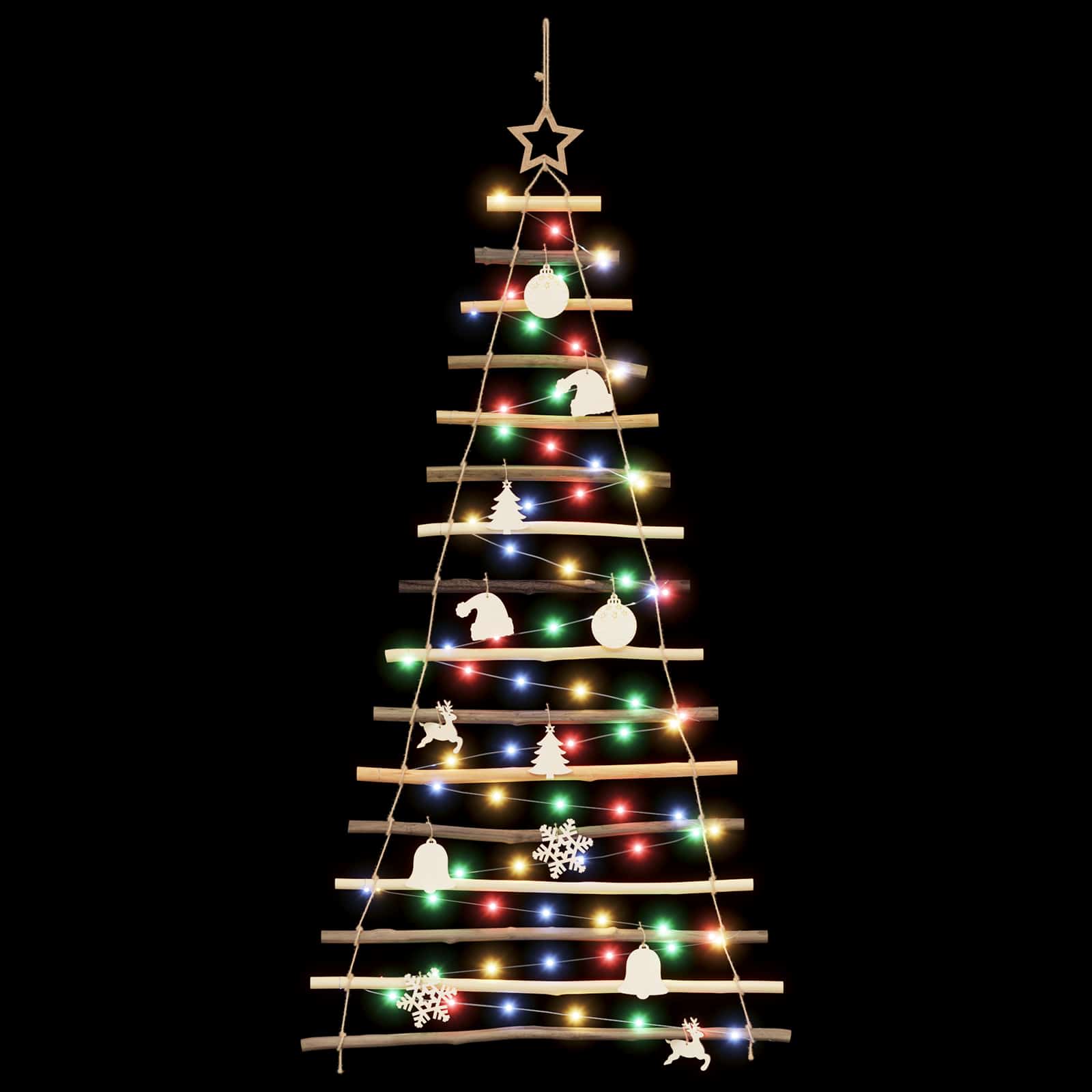 Hanging Christmas Tree 150 cm 80 LEDs Multicolour