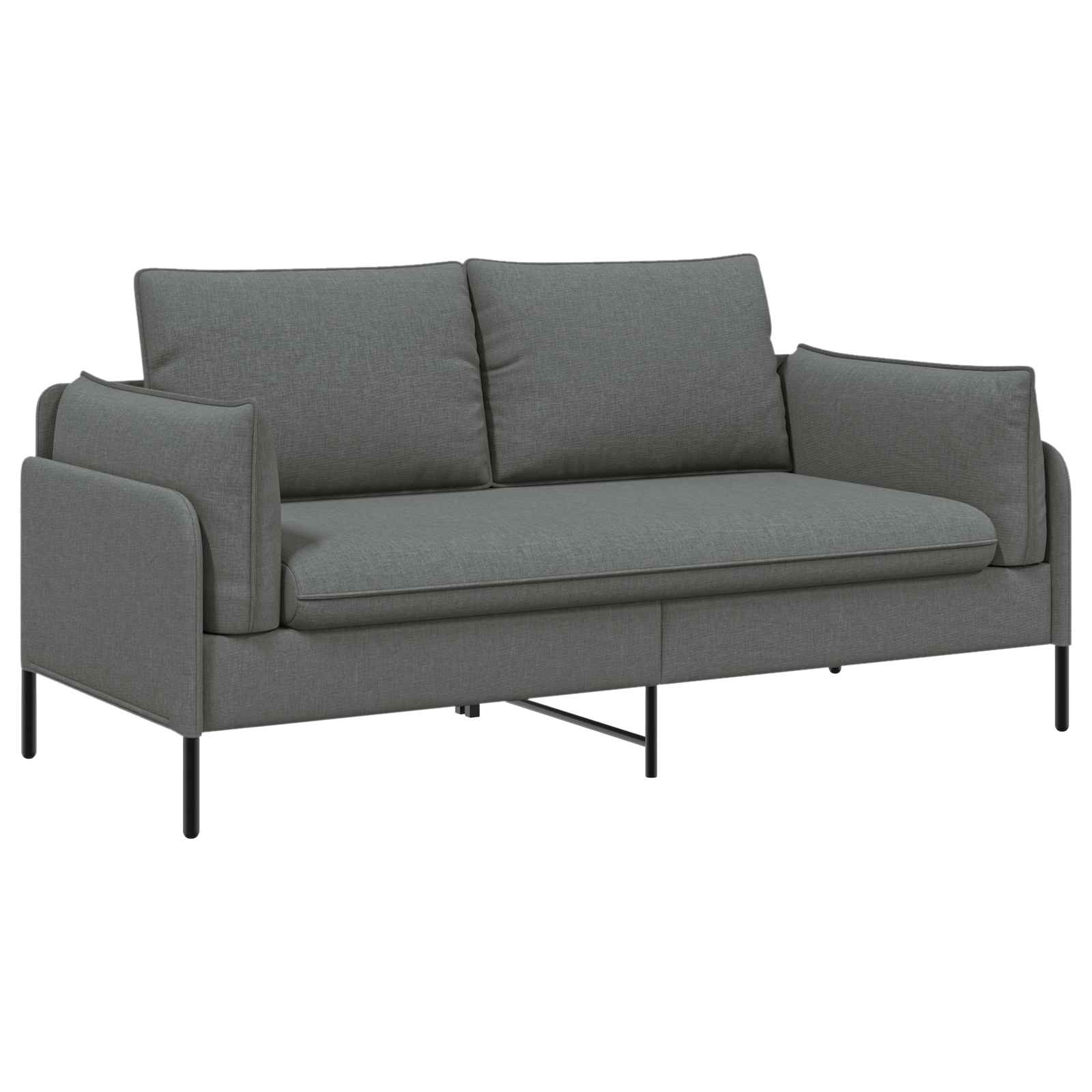 2-Seater Sofa Dark Grey 188 x 81 x 89 cm Fabric