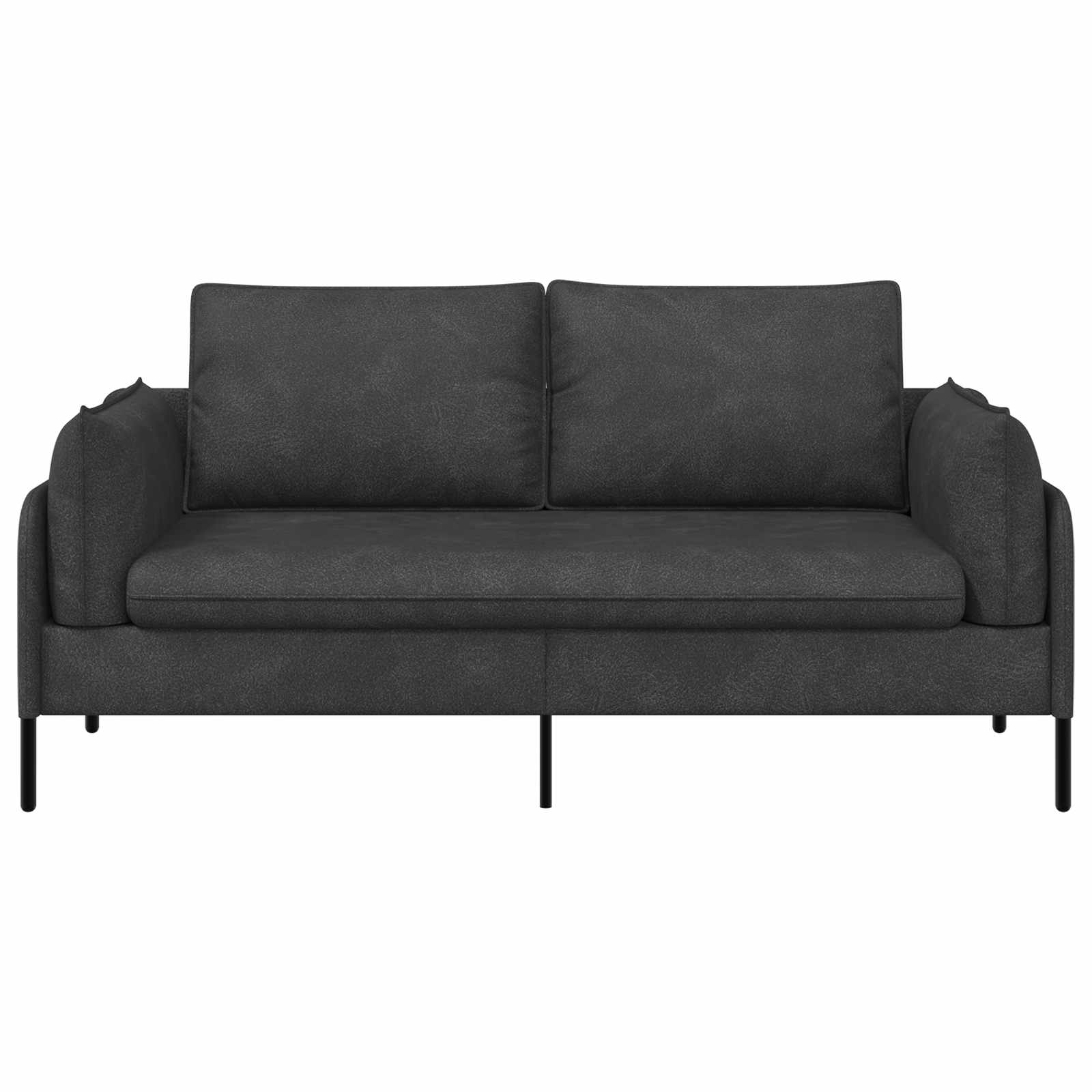 2-Seater Sofa Black 188 x 81 x 89 cm Faux Leather