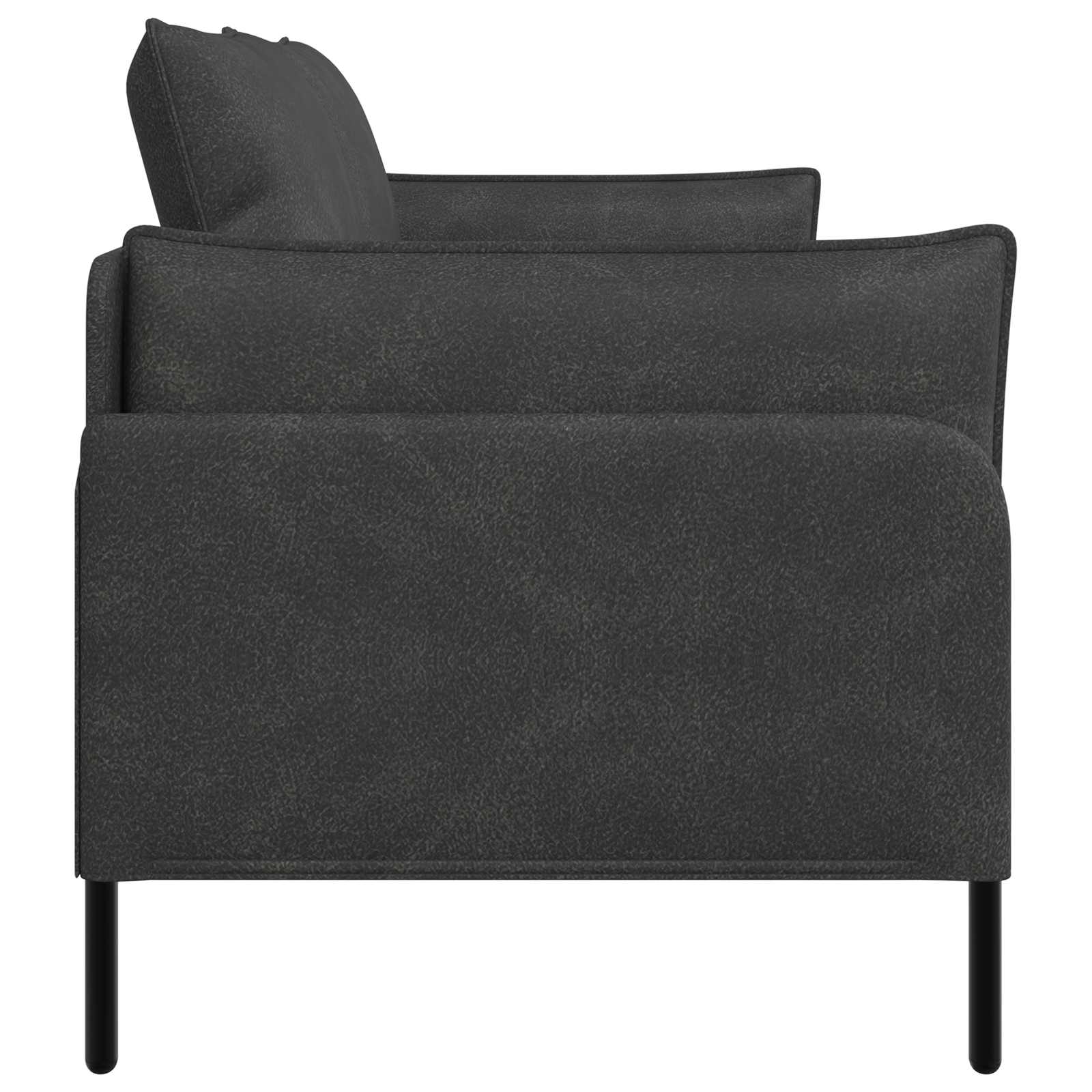 2-Seater Sofa Black 188 x 81 x 89 cm Faux Leather