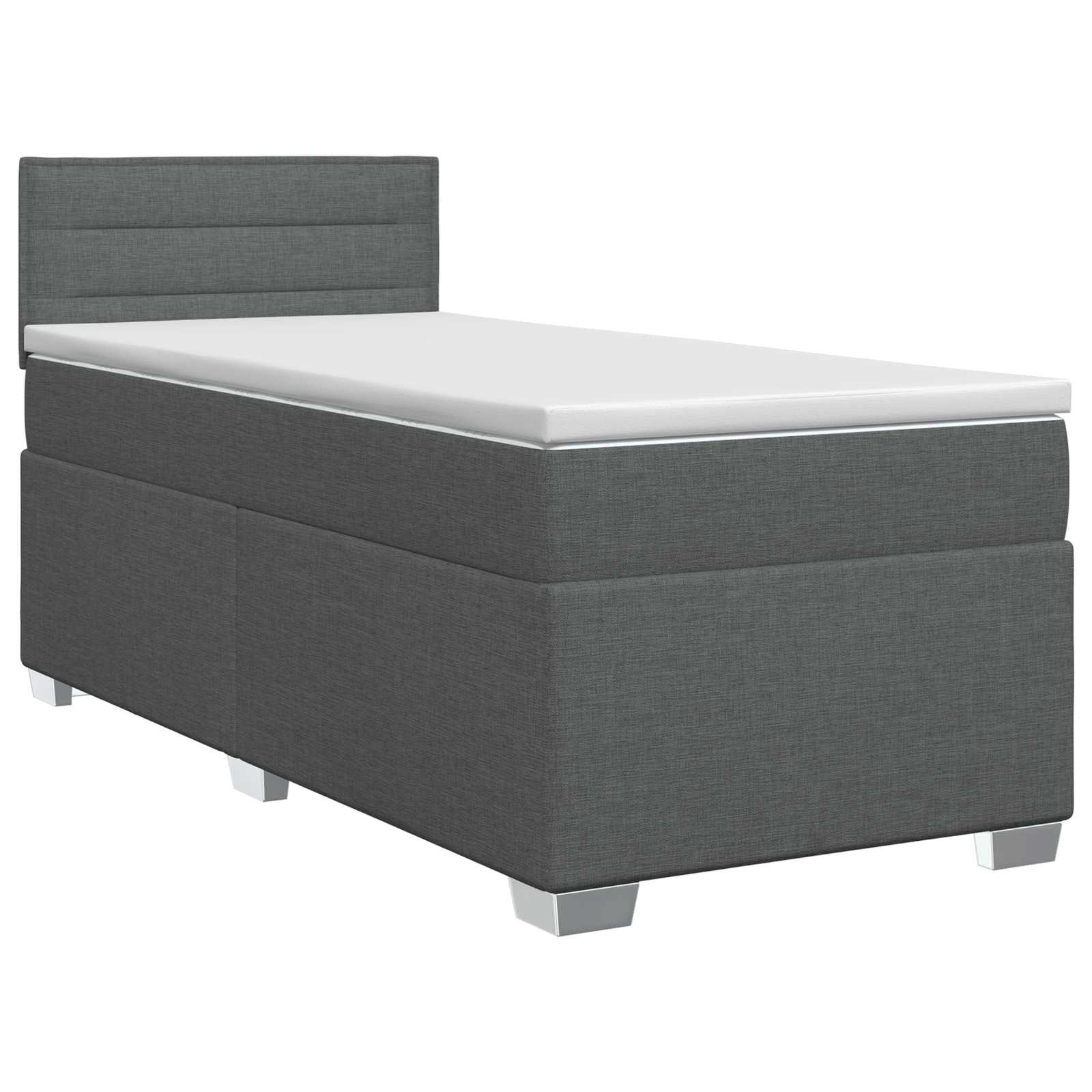 Box Spring Bed with Mattress Dark Grey 107 x 203 cm Fabric