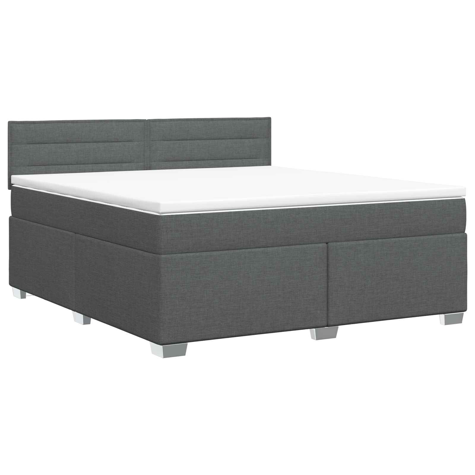 Box Spring Bed with Mattress Dark Grey 137 x 190 cm Fabric