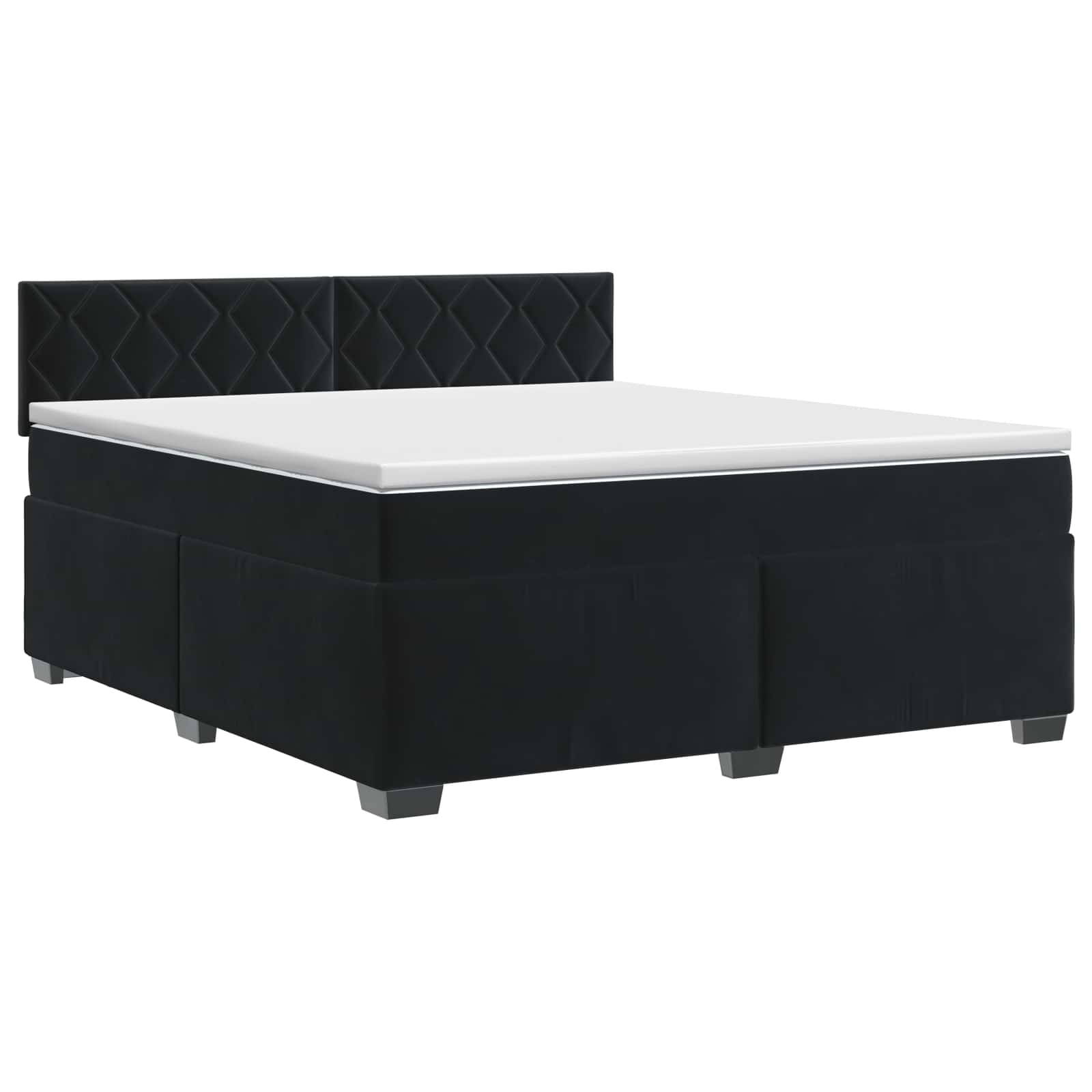 Box Spring Bed with Mattress Black 137 x 190 cm Velvet