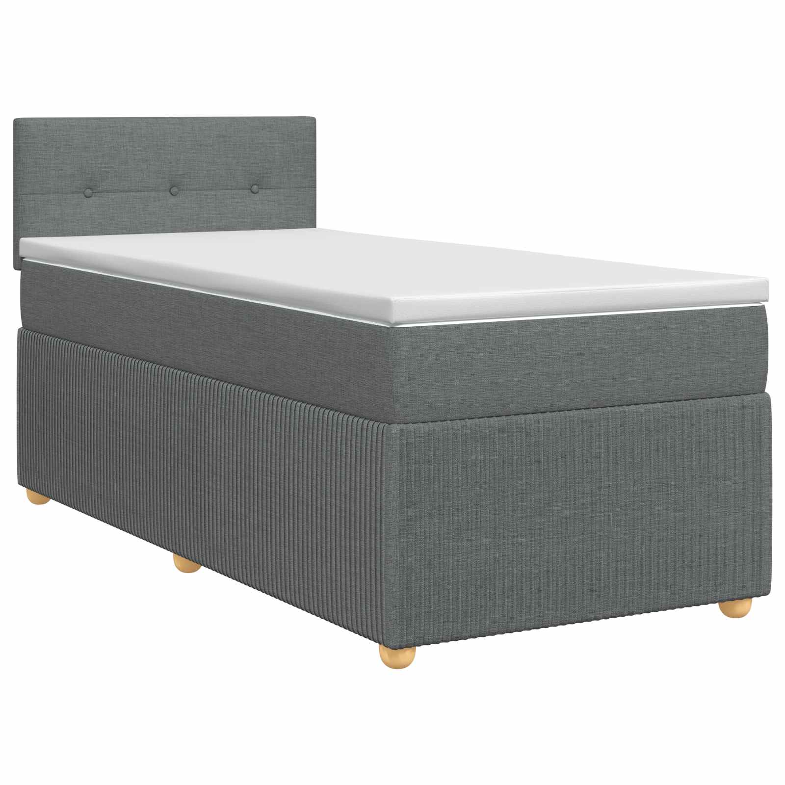 Box Spring Bed with Mattress Dark Grey 107 x 203 cm Fabric