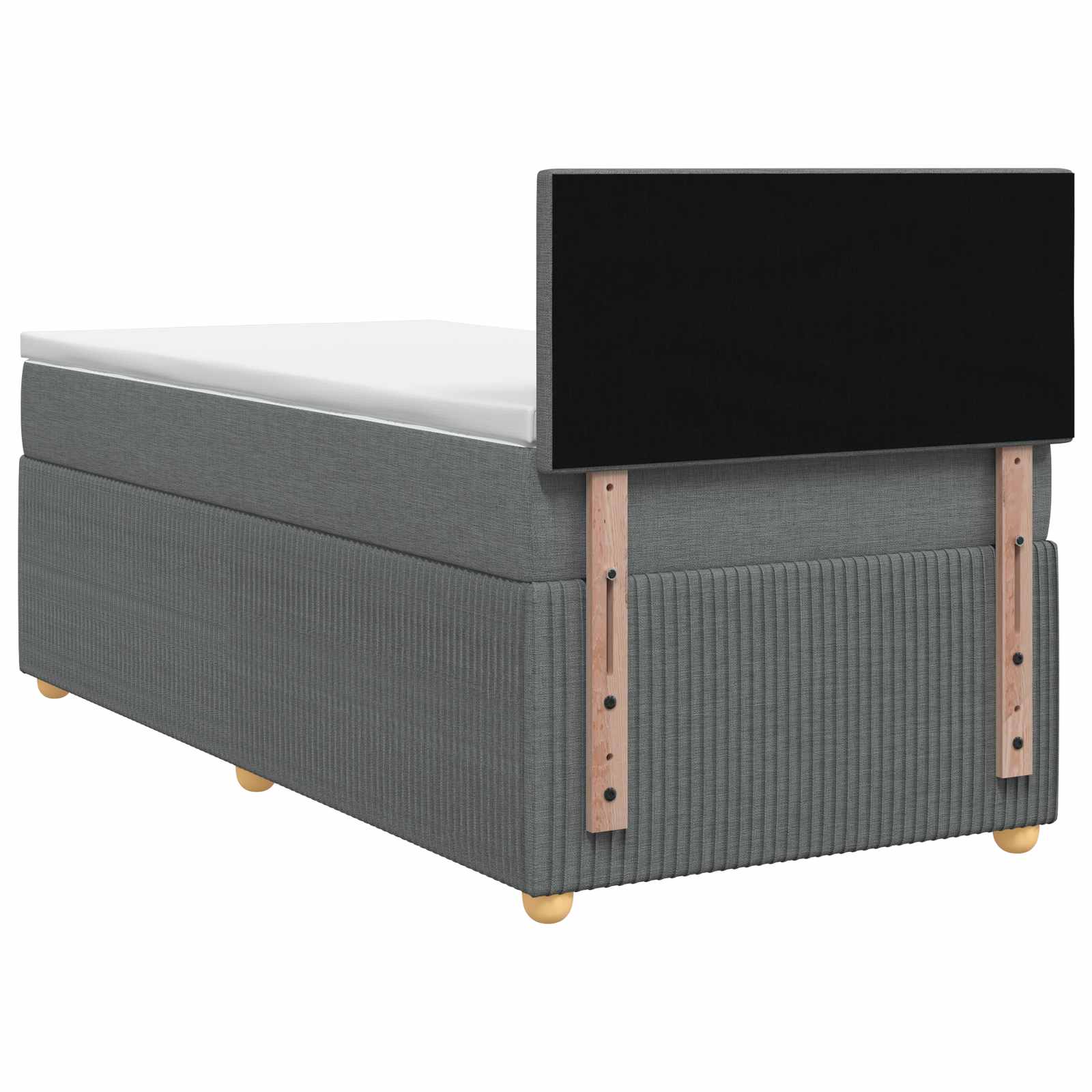 Box Spring Bed with Mattress Dark Grey 107 x 203 cm Fabric