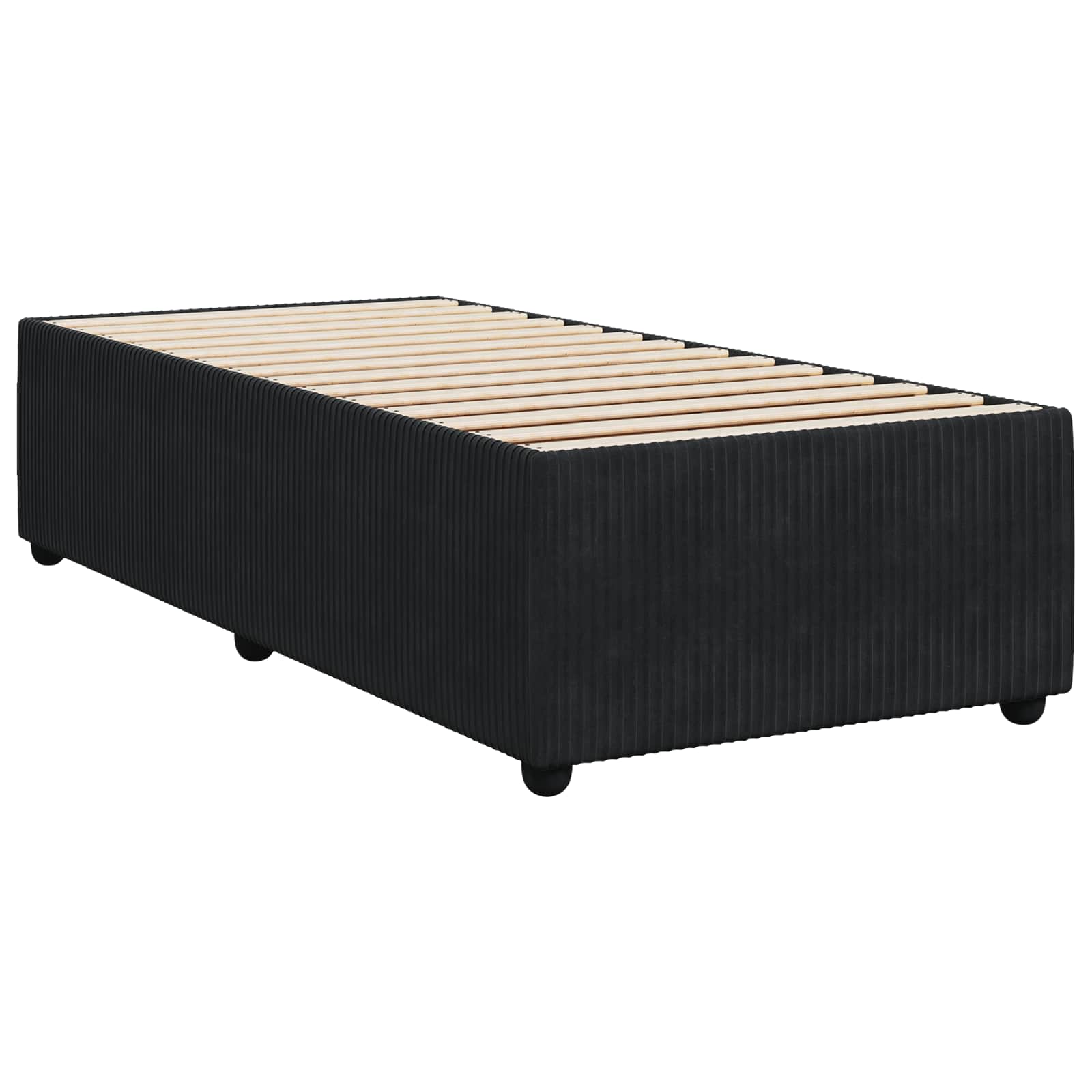 Box Spring Bed with Mattress Black 107 x 203 cm Velvet