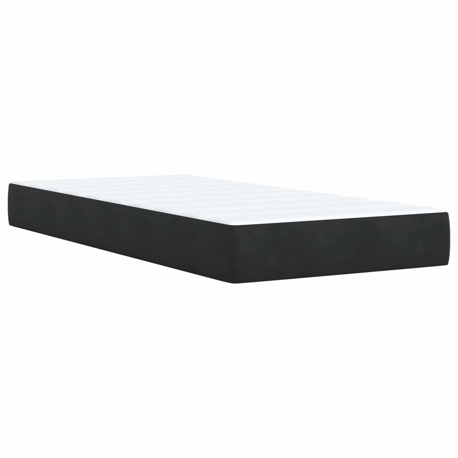 Box Spring Bed with Mattress Black 107 x 203 cm Velvet