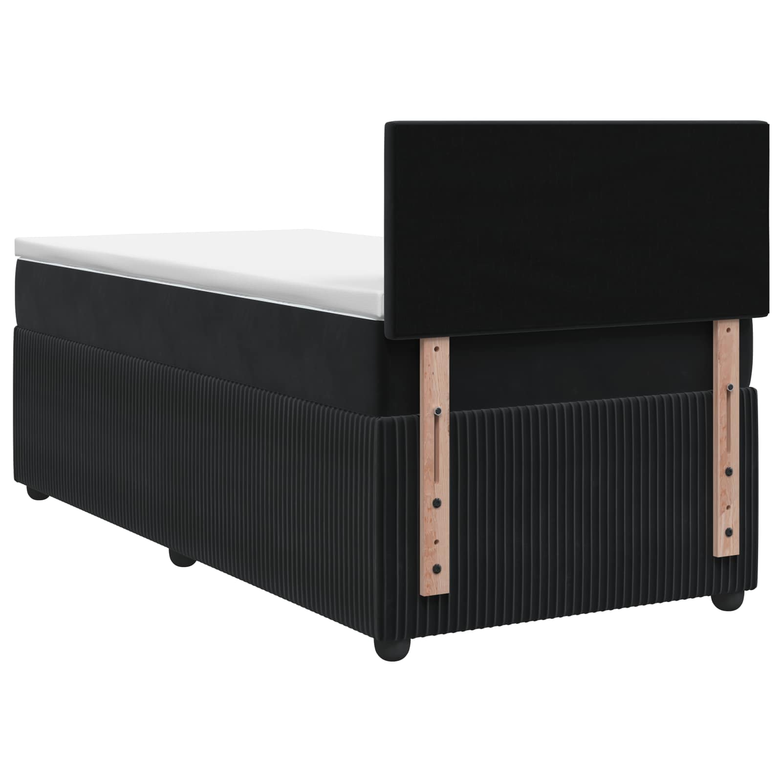 Box Spring Bed with Mattress Black 107 x 203 cm Velvet