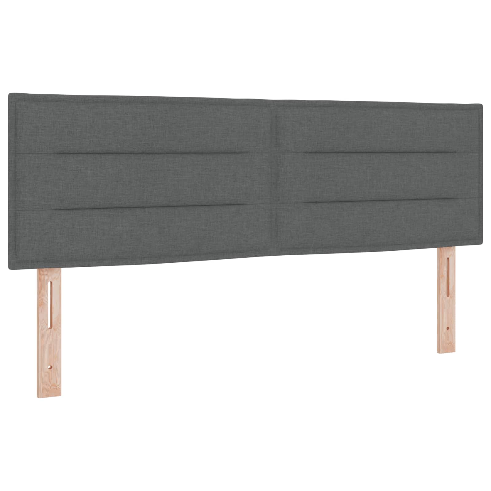 Box Spring Bed with Mattress and LED Dark Grey Queen Size AU