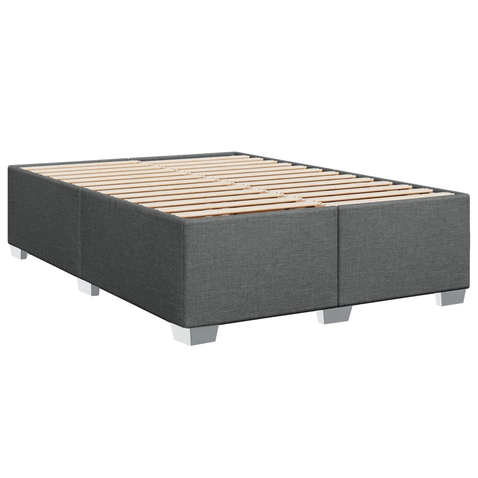 Box Spring Bed with Mattress and LED Dark Grey Queen Size AU