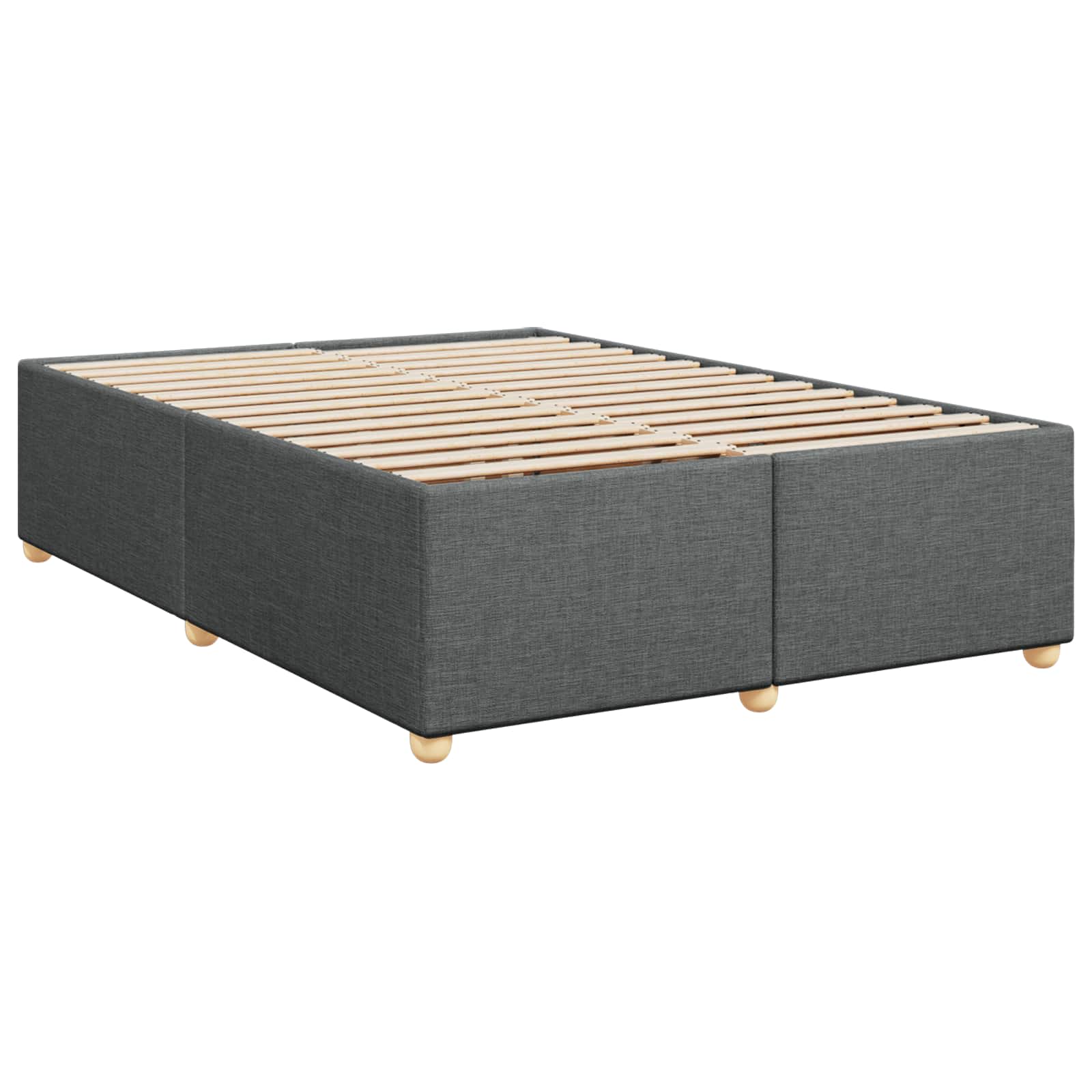 Box Spring Bed with Mattress and LED Dark Grey 153 x 203 cm