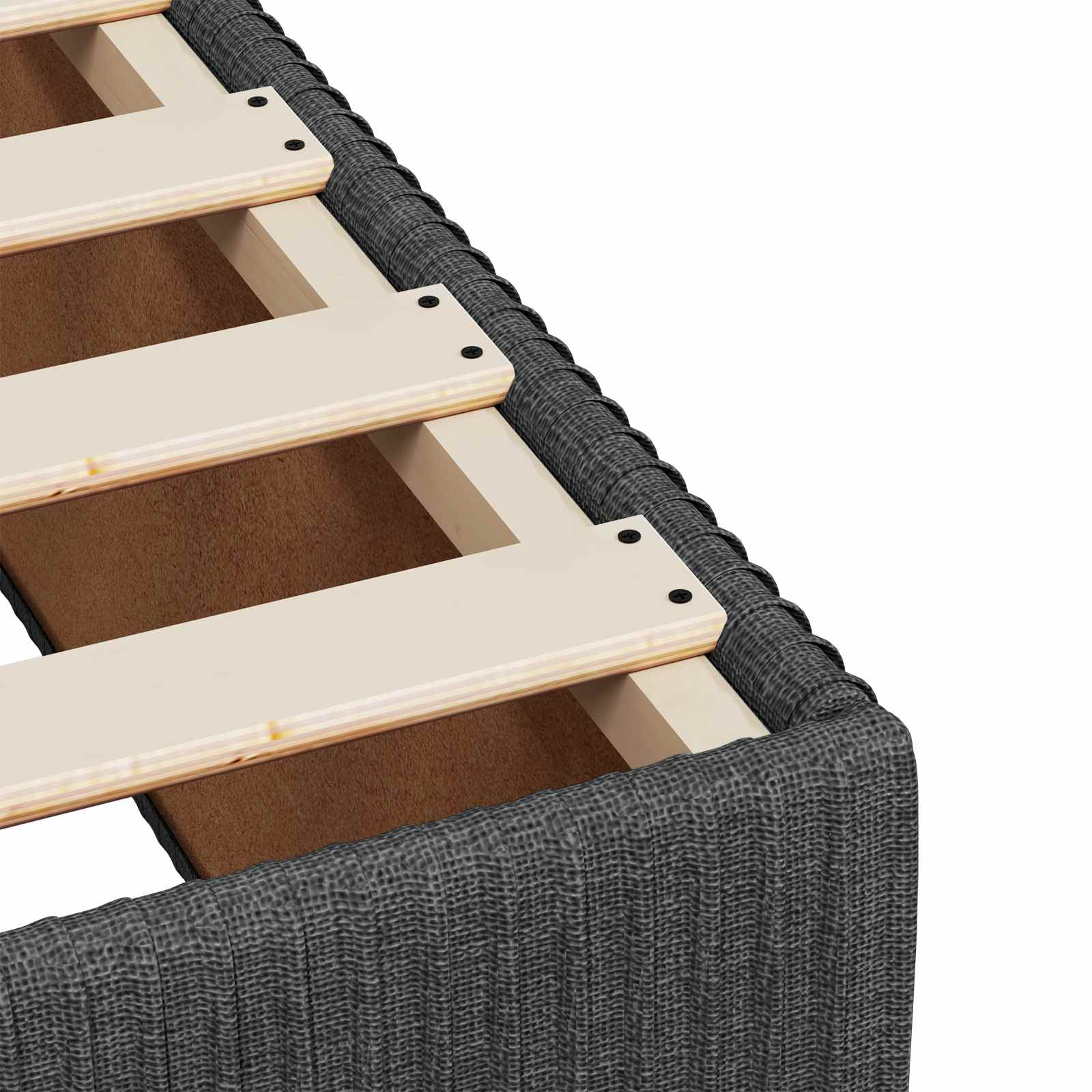 Box Spring Bed with Mattress and LED Dark Grey 153 x 203 cm