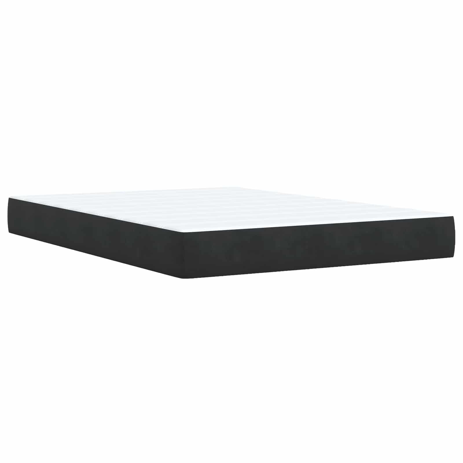 Box Spring Bed with Mattress and LED Black 140 x 190 cm Velvet