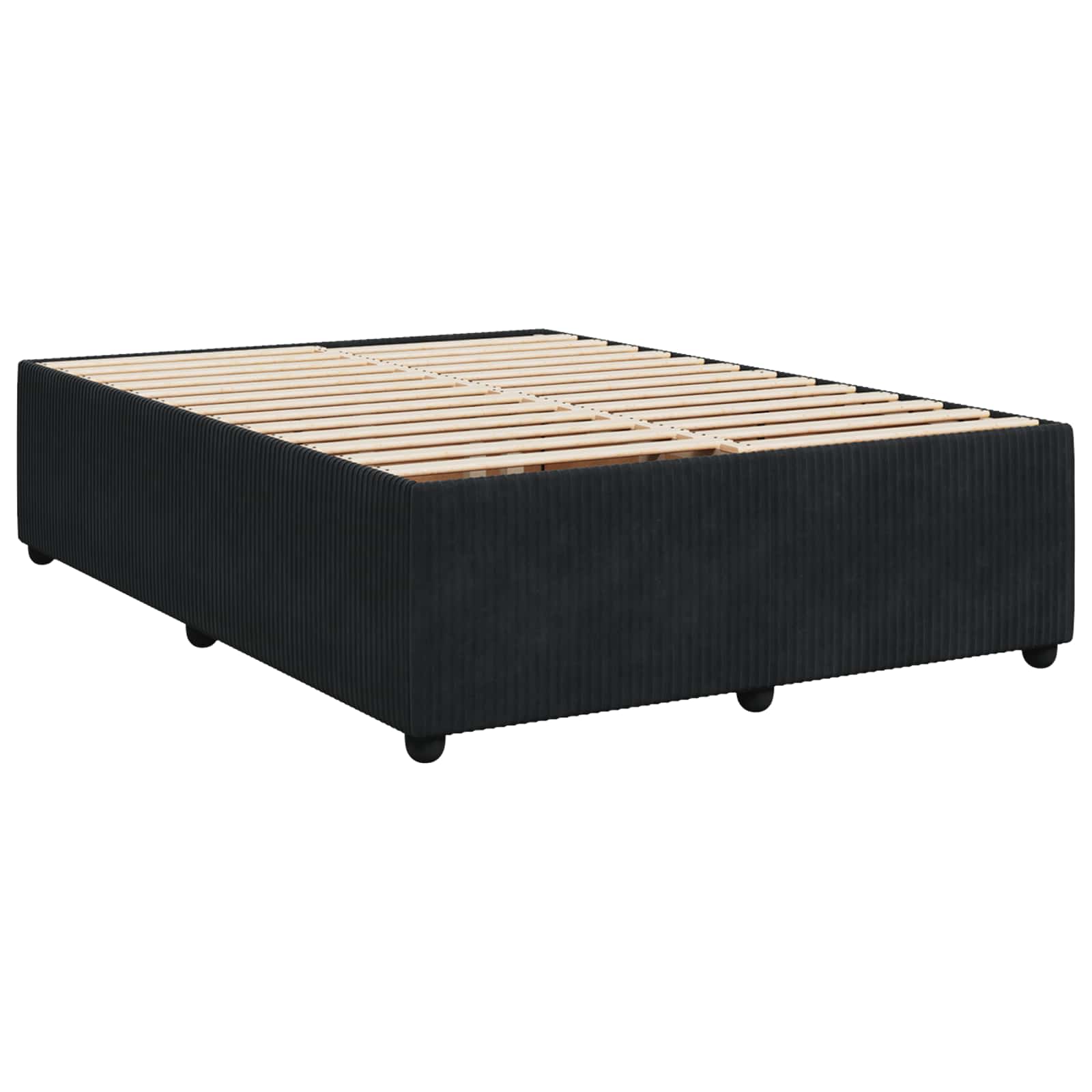 Box Spring Bed with Mattress and LED Black 140 x 190 cm Velvet