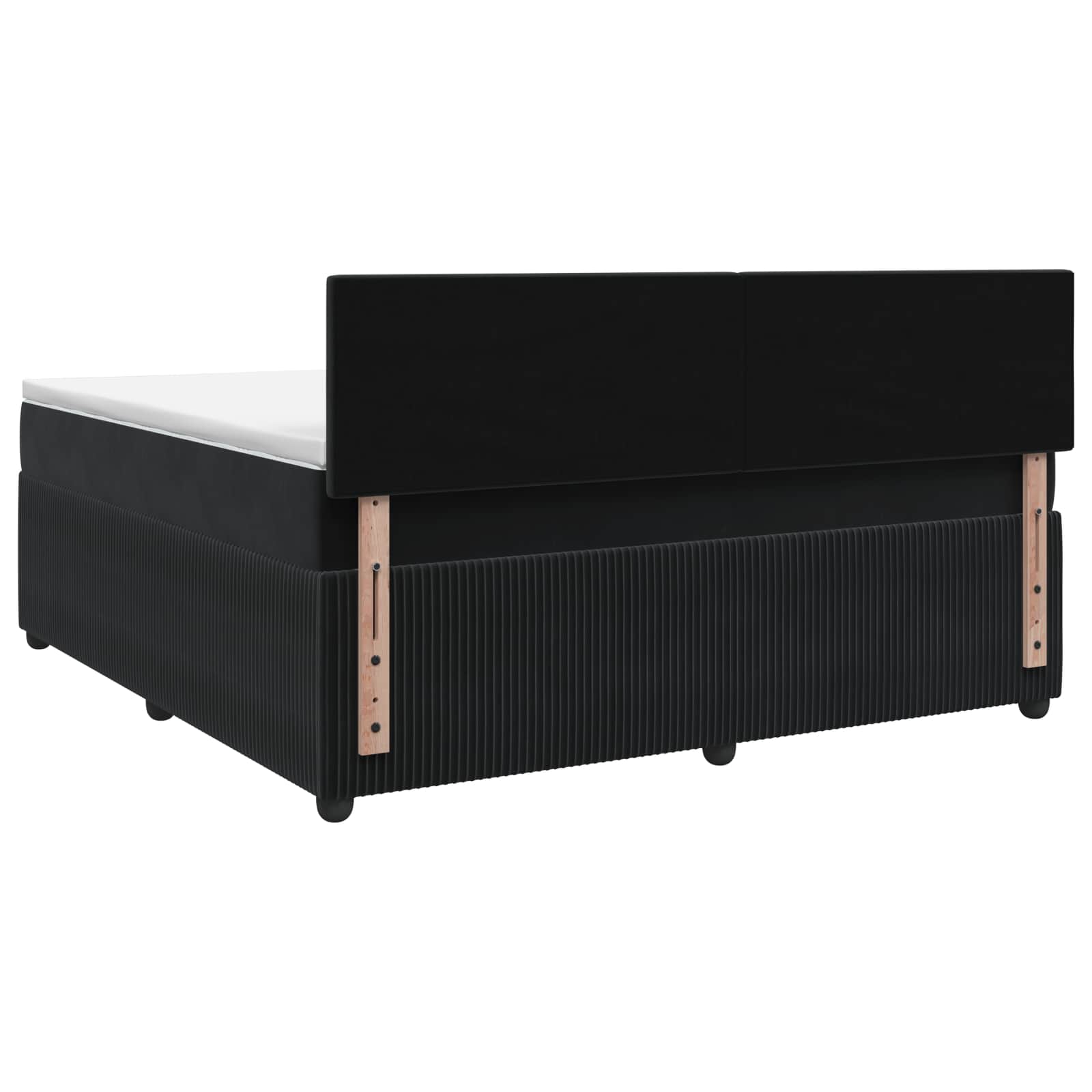 Box Spring Bed with Mattress and LED Black 140 x 190 cm Velvet