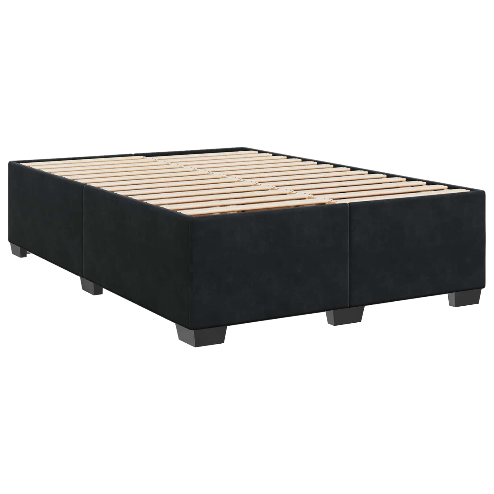 Box Spring Bed with Mattress and LED Black 153 x 203 cm Velvet