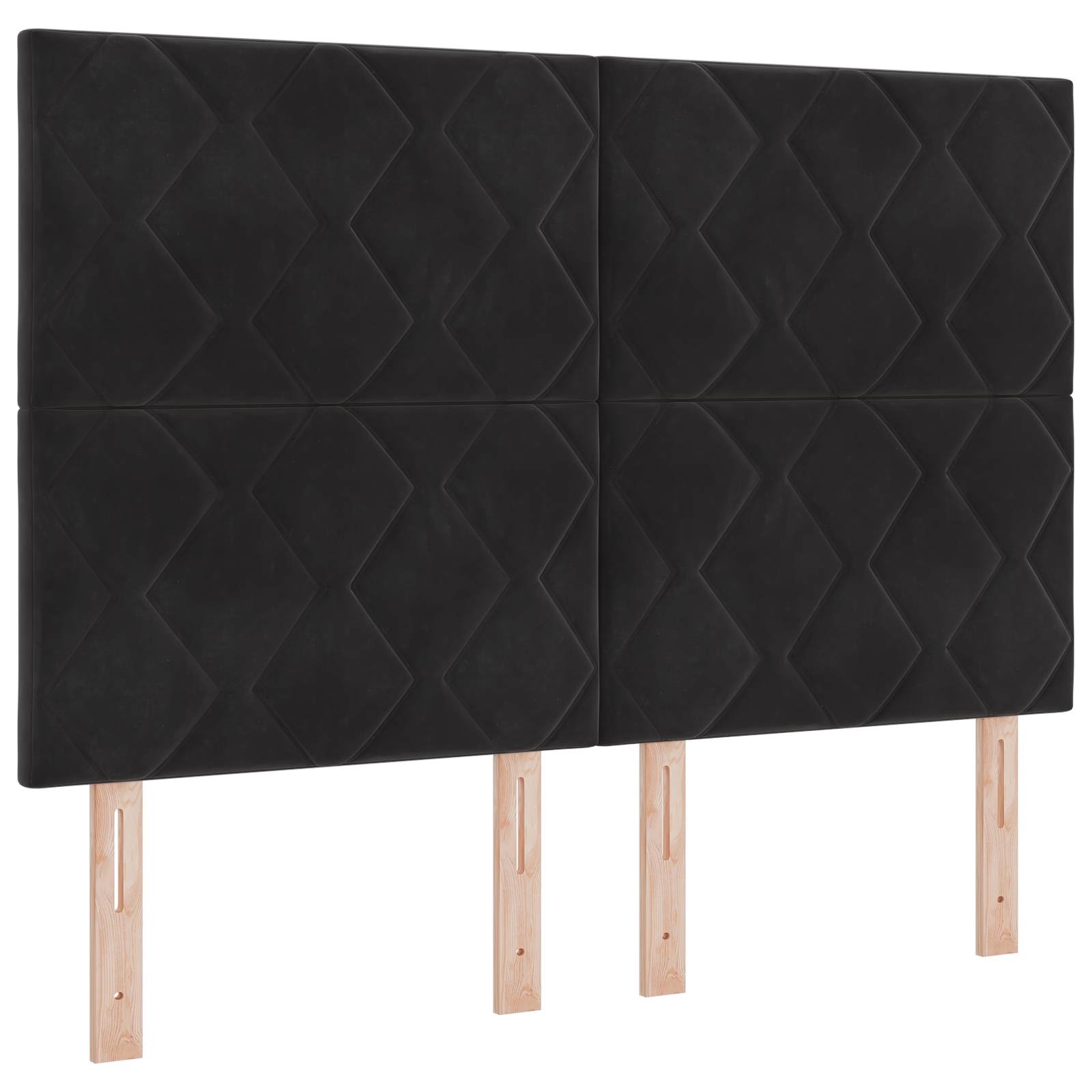 LED Box Spring Bed with Mattress Black 140 x 190 cm Velvet