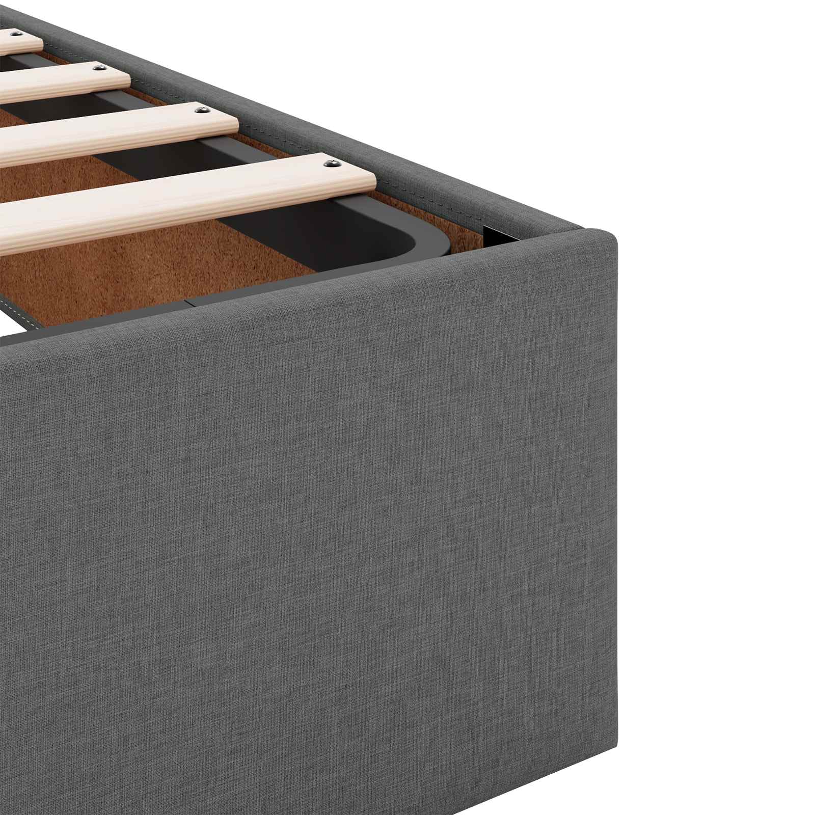 Ottoman Bed with Mattress Dark Grey 137 x 190 cm Fabric