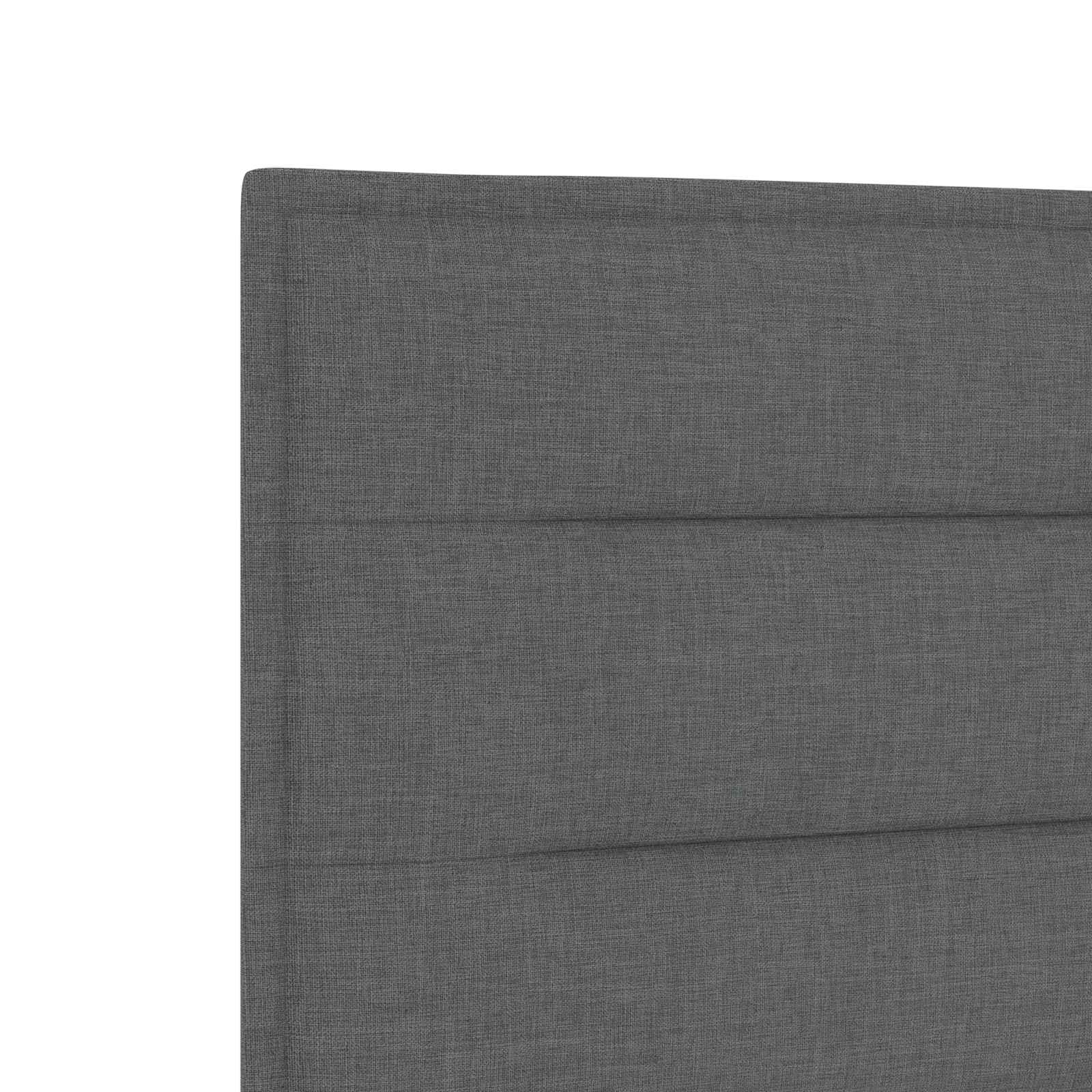 Ottoman Bed with Mattress and LED Dark Grey Double Fabric