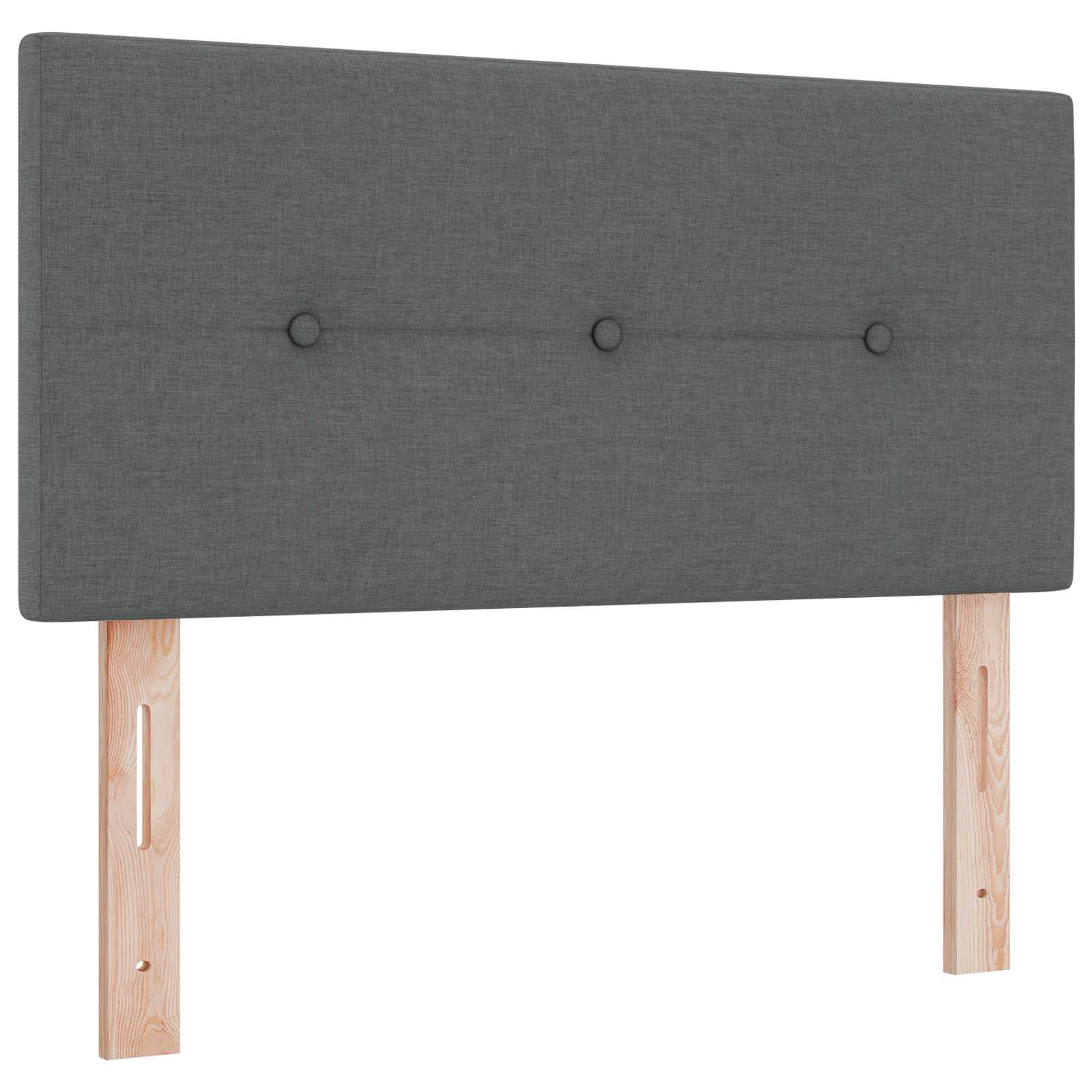Ottoman Bed with Mattress and LED Dark Grey King Single Fabric