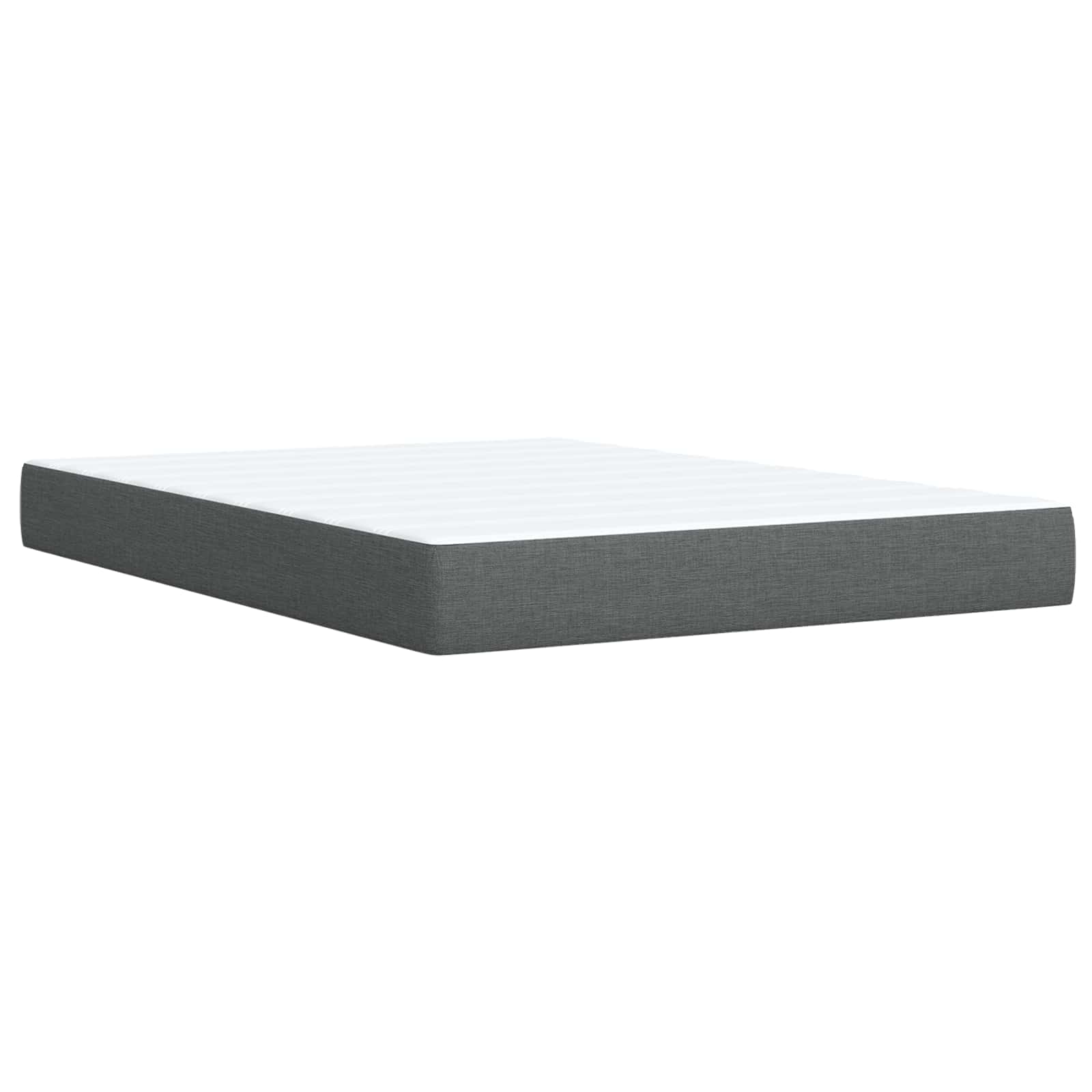 Ottoman Bed with Mattress and LED Dark Grey Double Fabric