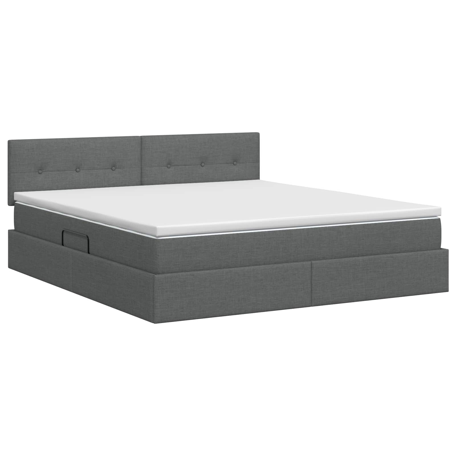 Storage Bed with Headboard 153 x 203 cm Fabric