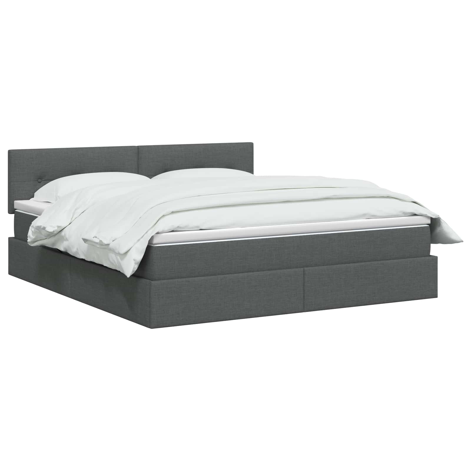 Storage Bed with Headboard 153 x 203 cm Fabric