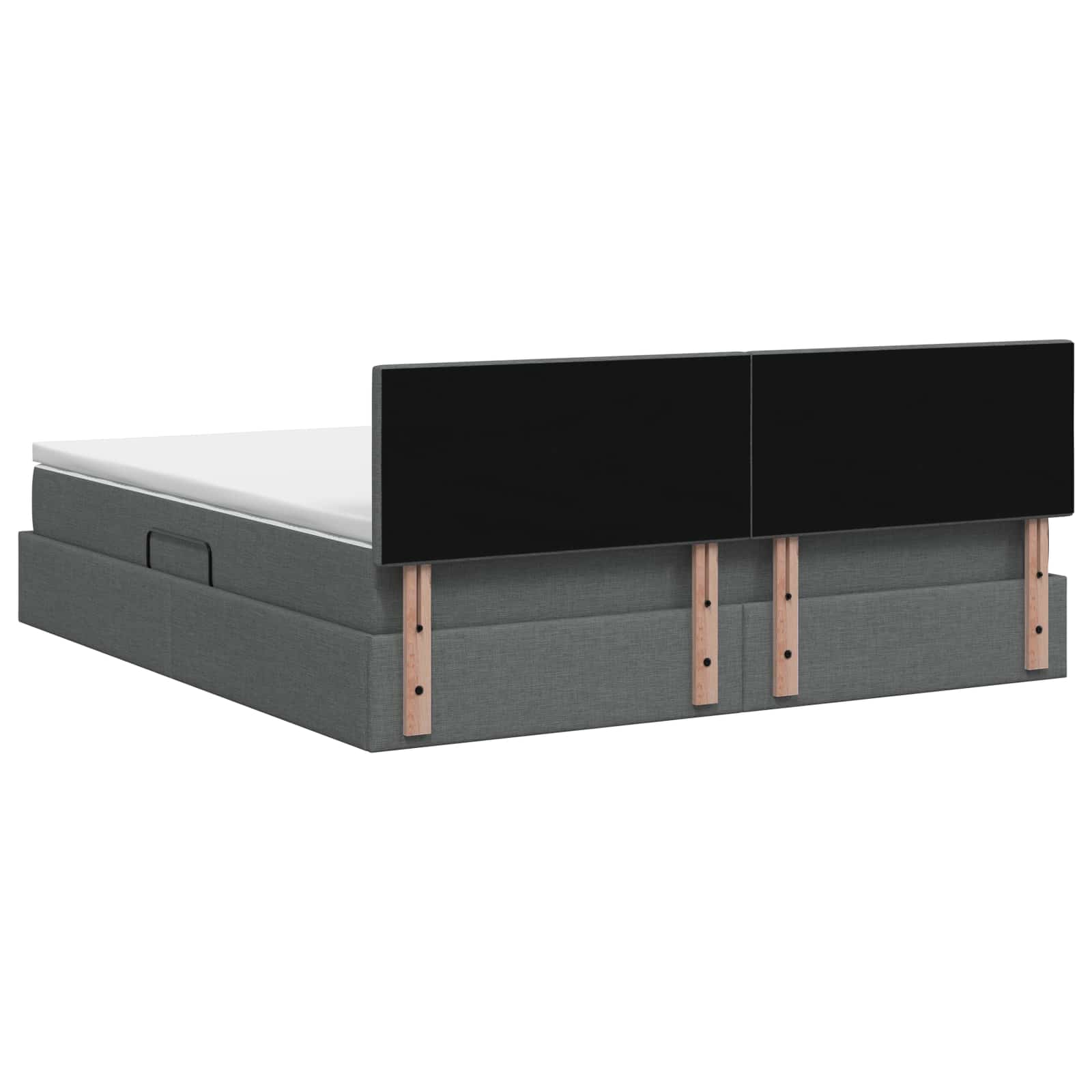 LED Storage Bed with Mattress Dark Grey 160 x 200 cm Fabric