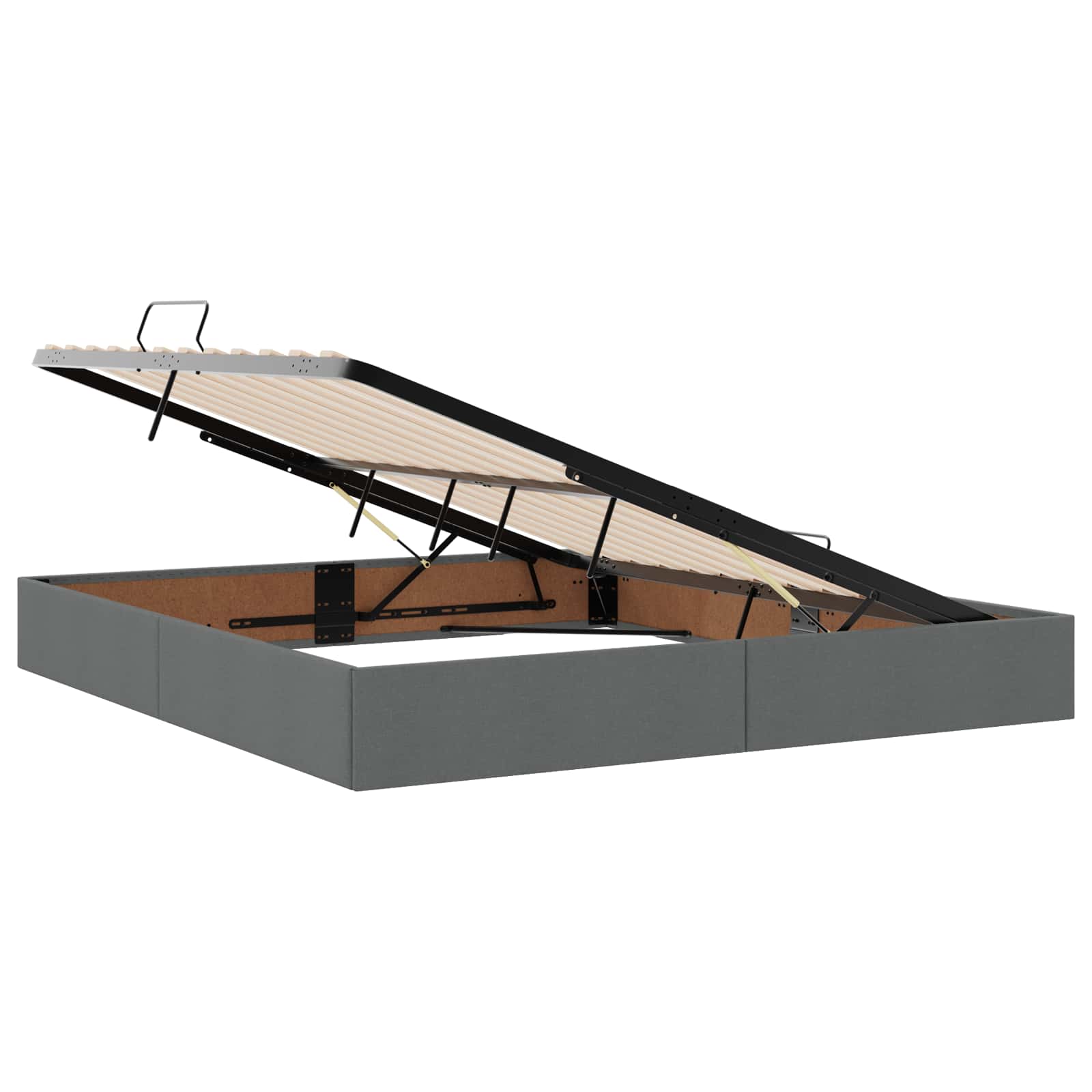 Storage Bed with Headboard with Storage Dark Grey Double Fabric
