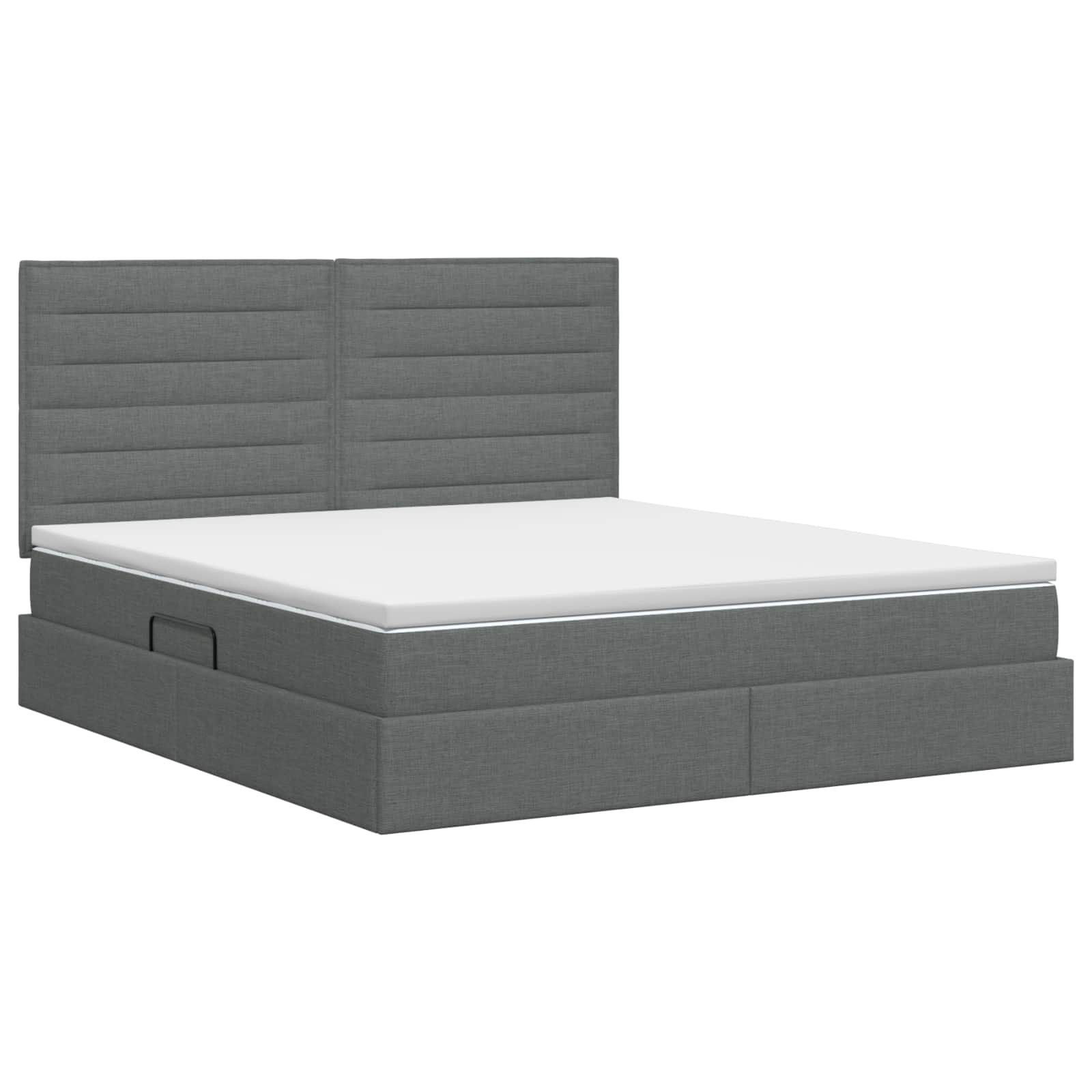 Storage Bed with Headboard with Storage Dark Grey Double Fabric