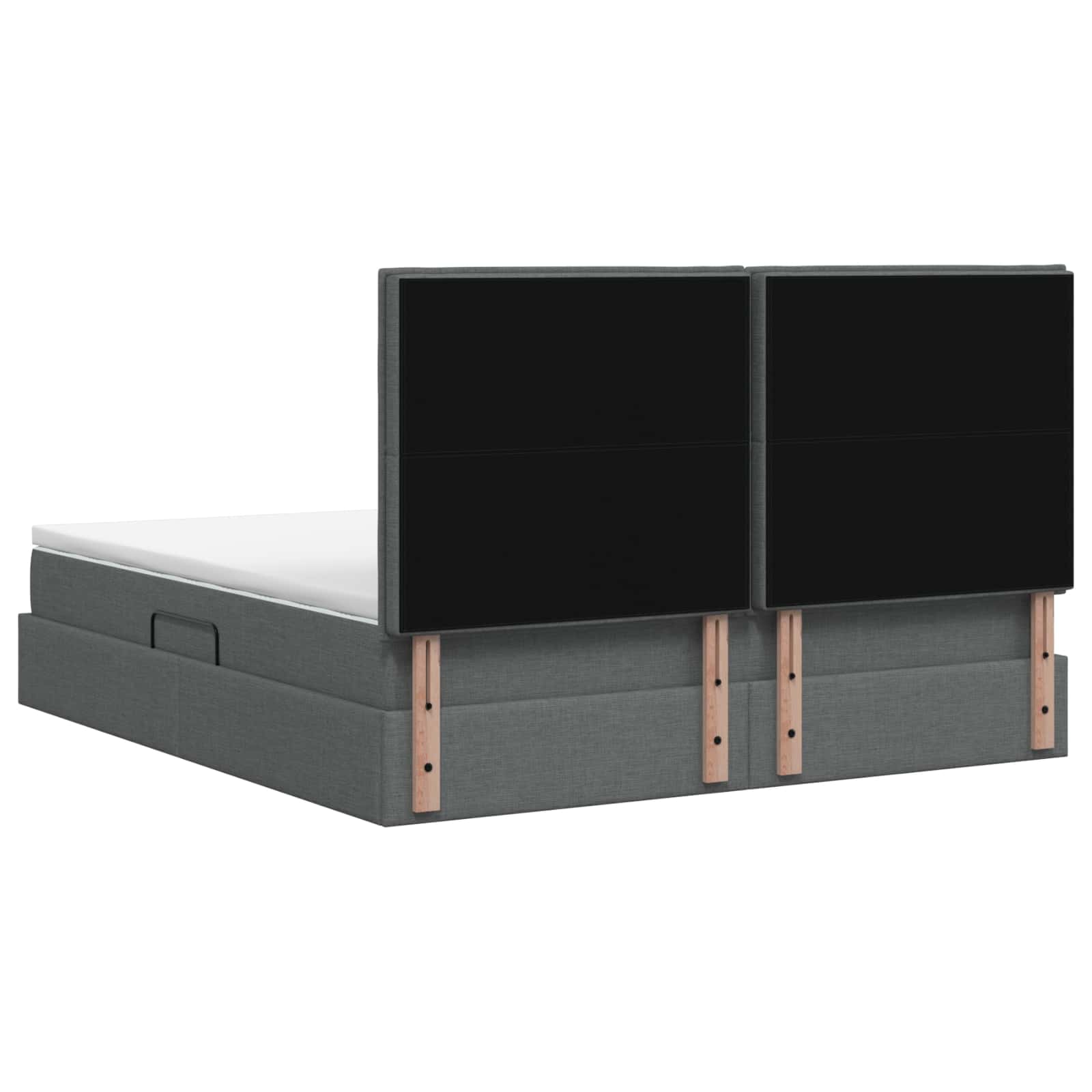 Storage Bed with Headboard with Storage Dark Grey Double Fabric