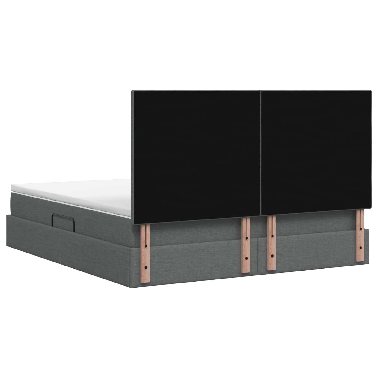 LED Storage Bed with Mattress Dark Grey 160 x 200 cm Fabric